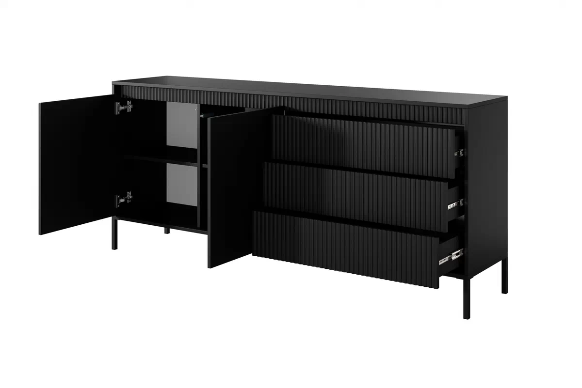 Komoda Sanos so zásuvkami 187 cm - Čierna Komoda Sanos so zásuvkami 187 cm - Čierna