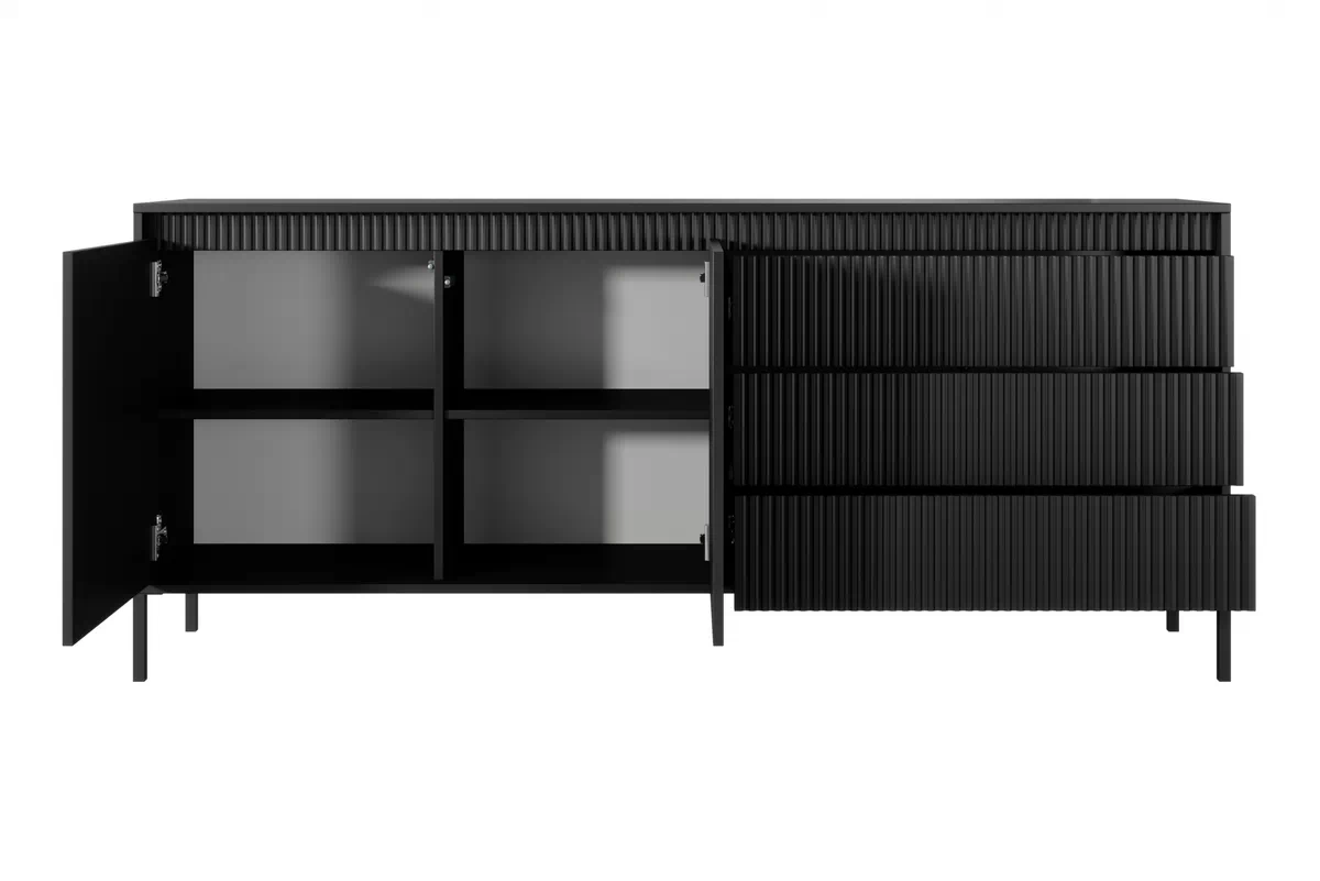 Komoda Sanos so zásuvkami 187 cm - Čierna Komoda Sanos so zásuvkami 187 cm - Čierna