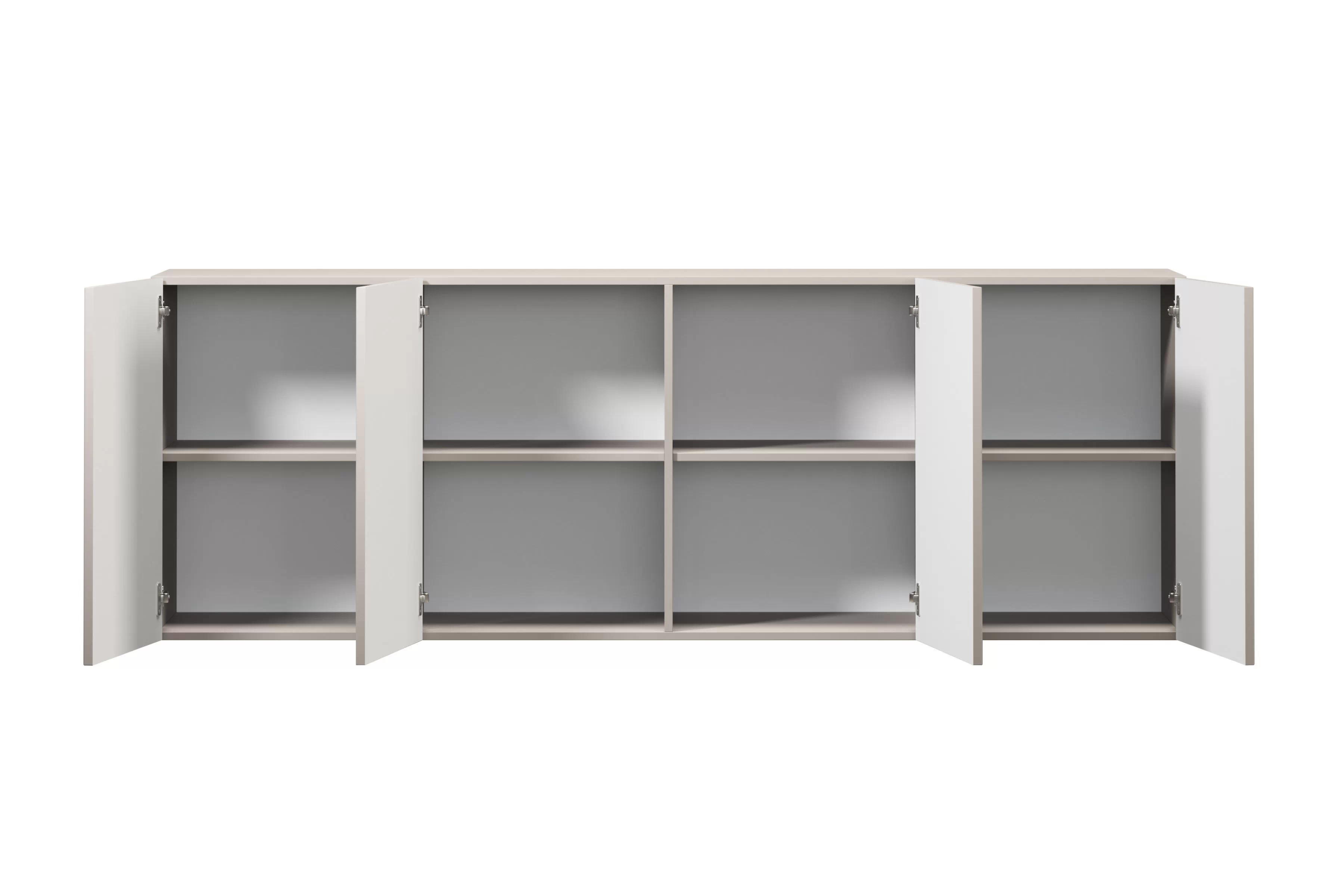 Závesná komoda Lorini 200 cm - kašmírová / čierne úchytky G Komoda závesná štvordverová Lorini 200 cm - kašmír / čierny úchyty