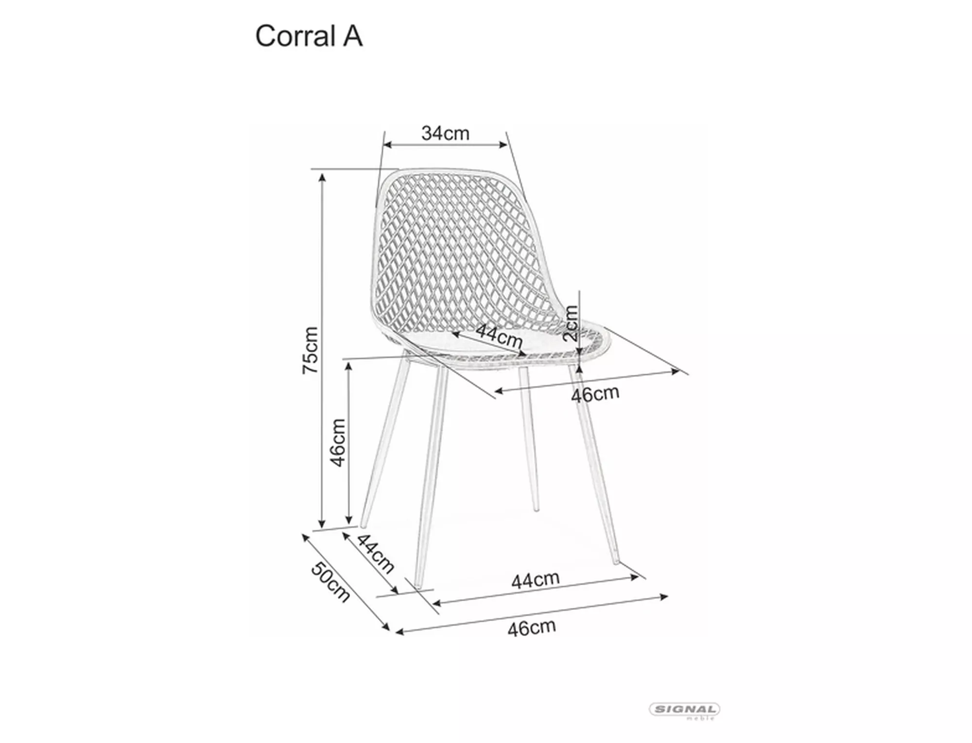 Stolička CORRAL A Čierny rám / Čierny krzesLo corral a Čierny stelaZ / Čierny