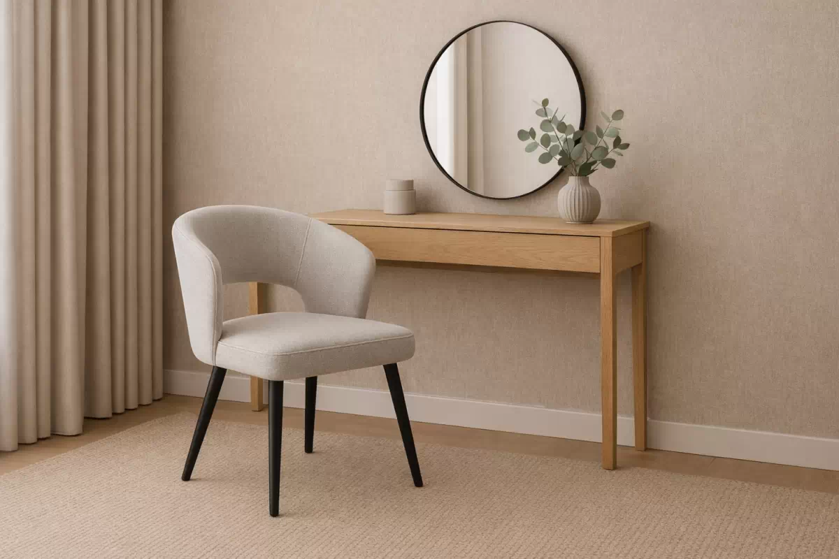 Dřevěná židle Luna s čalouněným sedákem - světle šedý šenil Wind 05 / černé nohy židle dřevěná Luna s čalouněným sedákem - světlý šedá šenil Wind 05 / černé nožičky