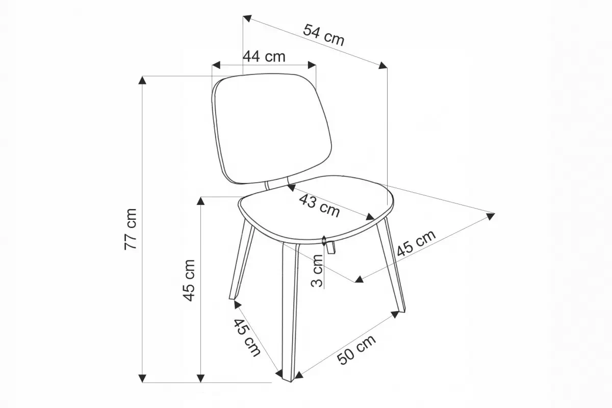 Drevená stolička Ravo s čalúneným sedadlom - šedá / orech / čierna Stolička drevená Ravo z tapicerowanym siedziskiem - popol / orech / čierny