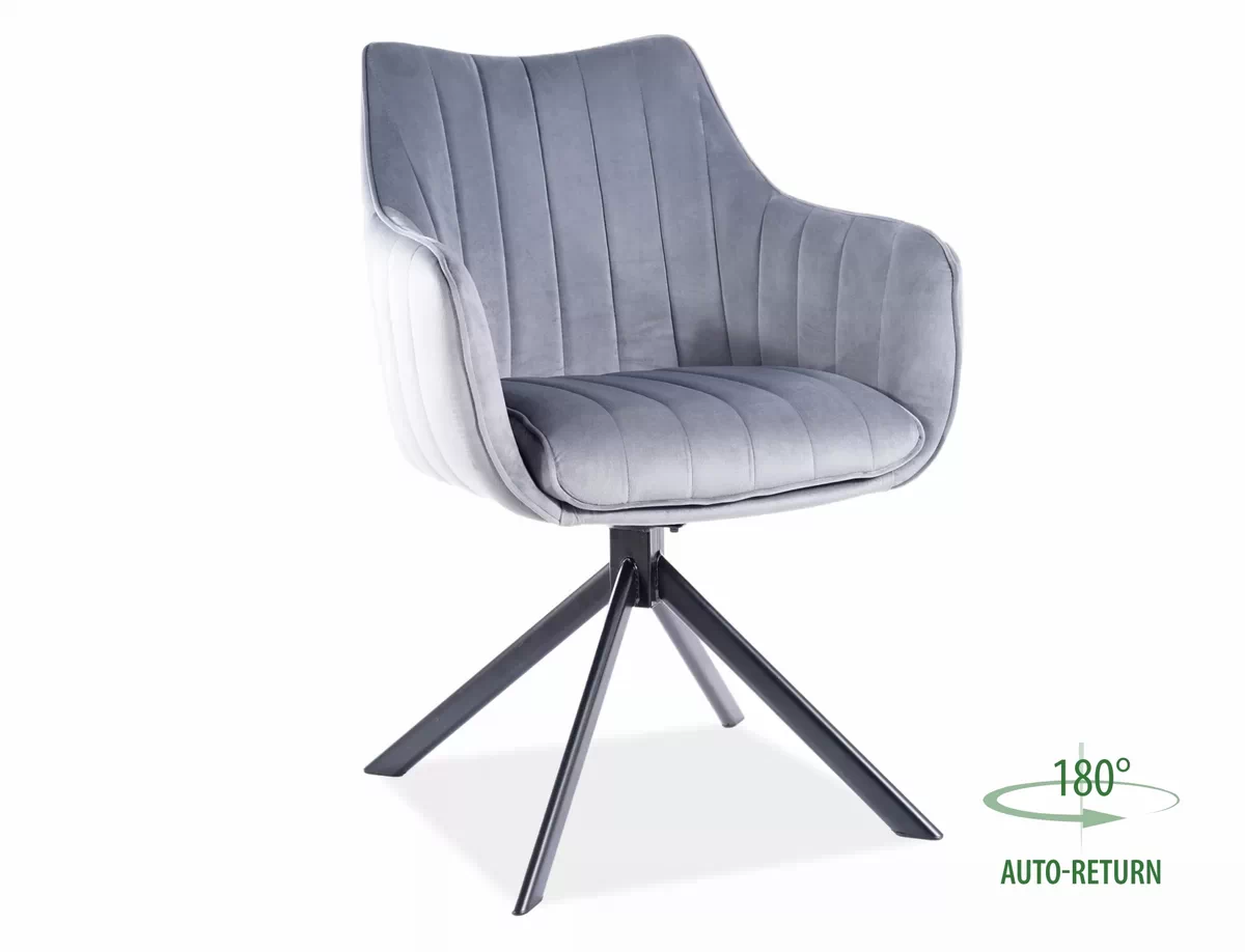 Jedálenská stolička Azalia Velvet - šedý / Bluvel 14 / čierny Nohy Stolička čalúnená azalia velvet - šedý / bluvel 14 / čierny nožičky