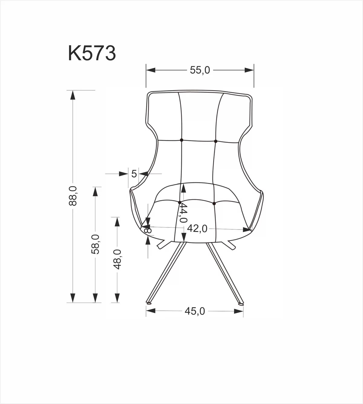 Otočená čalúnená stolička Rippla - popolavá Stolička čalúnená rippla otočna - popielate