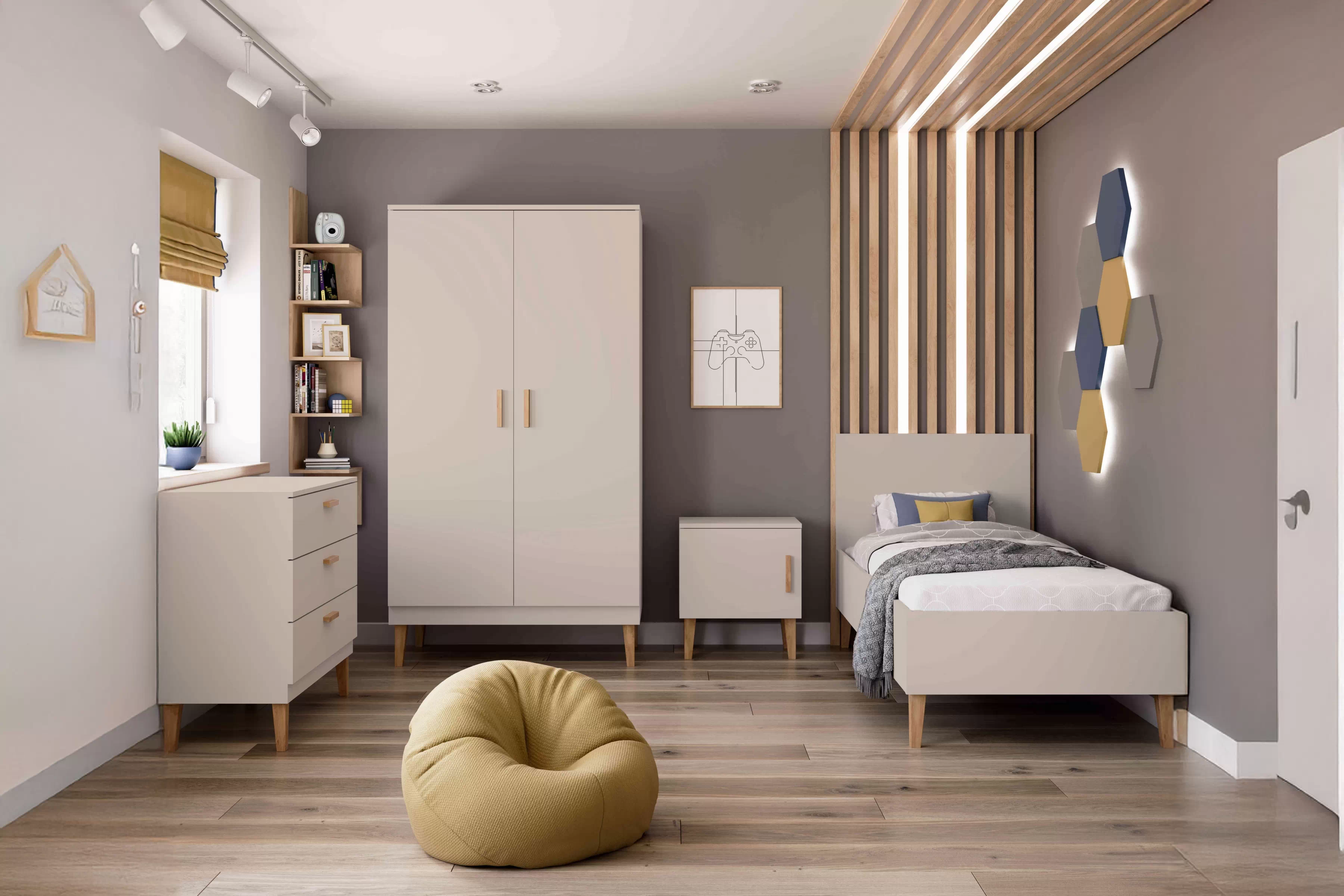 Detská posteľ Balio 80x180 cm - kašmír Posteľ dzieciece Balio 80x180 cm - kašmír