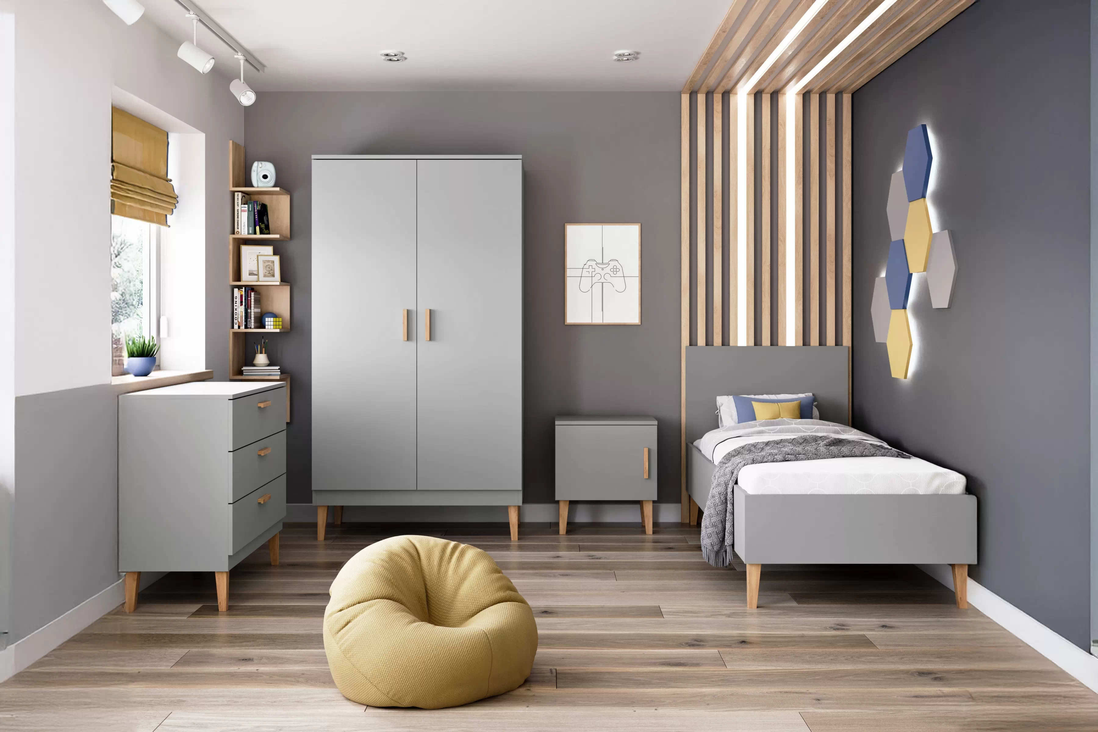 Detská posteľ Balio 80x180 cm - sivá Posteľ dzieciece Balio 80x180 cm - šedý