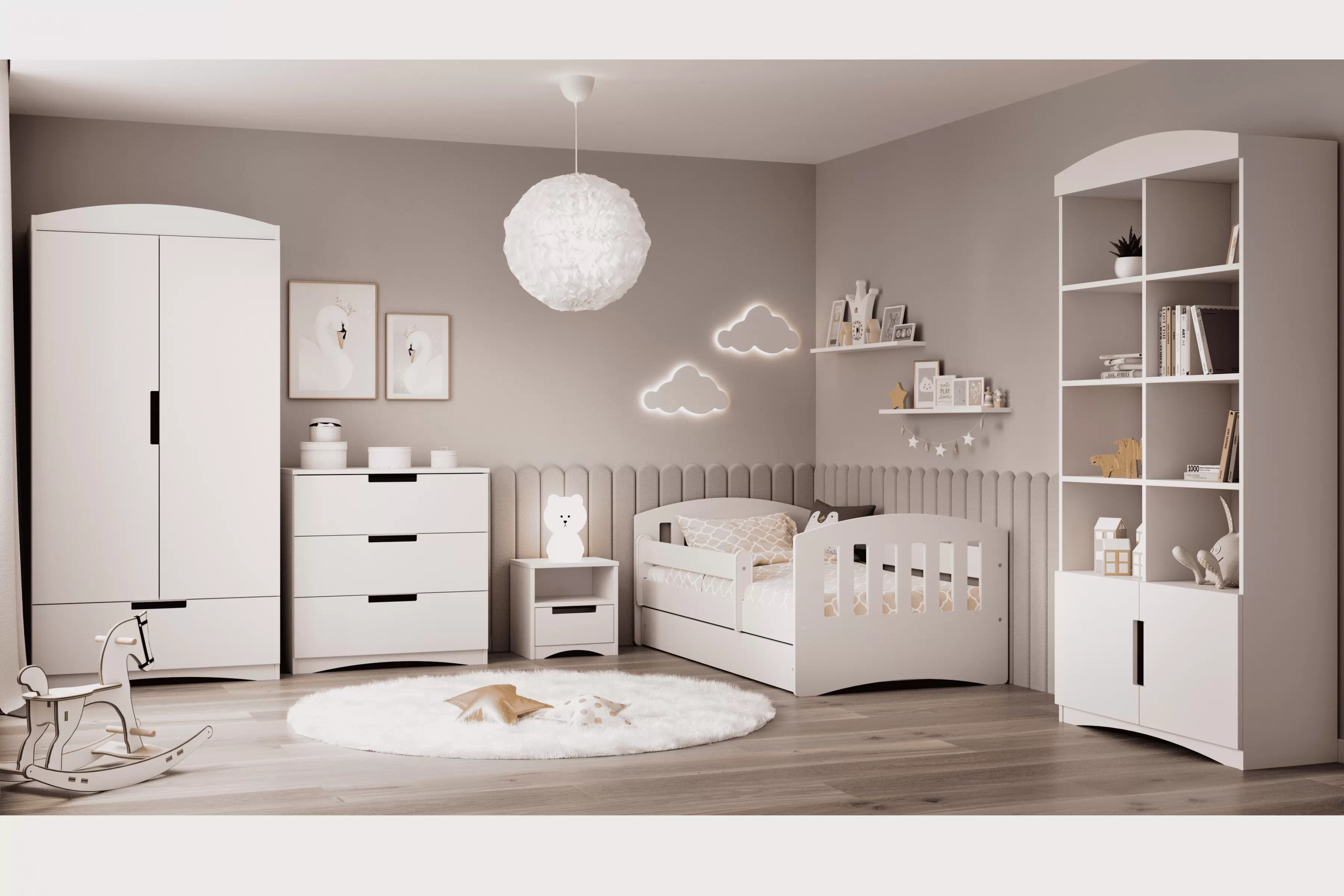 Dětská postel Guli II 80x140 cm se zásuvkou - bílá Postel dzieciece Guli II 80x140 cm z szuflada - bílá