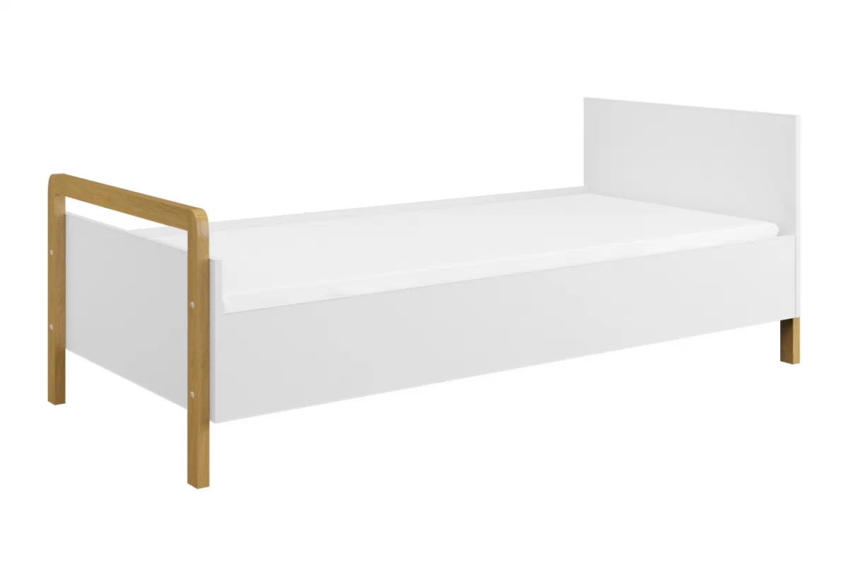 Detská posteľ Silia 80x180 cm - alpská biela / dub Posteľ dzieciece Silia 80x180 cm - Biela alpejska / Dub