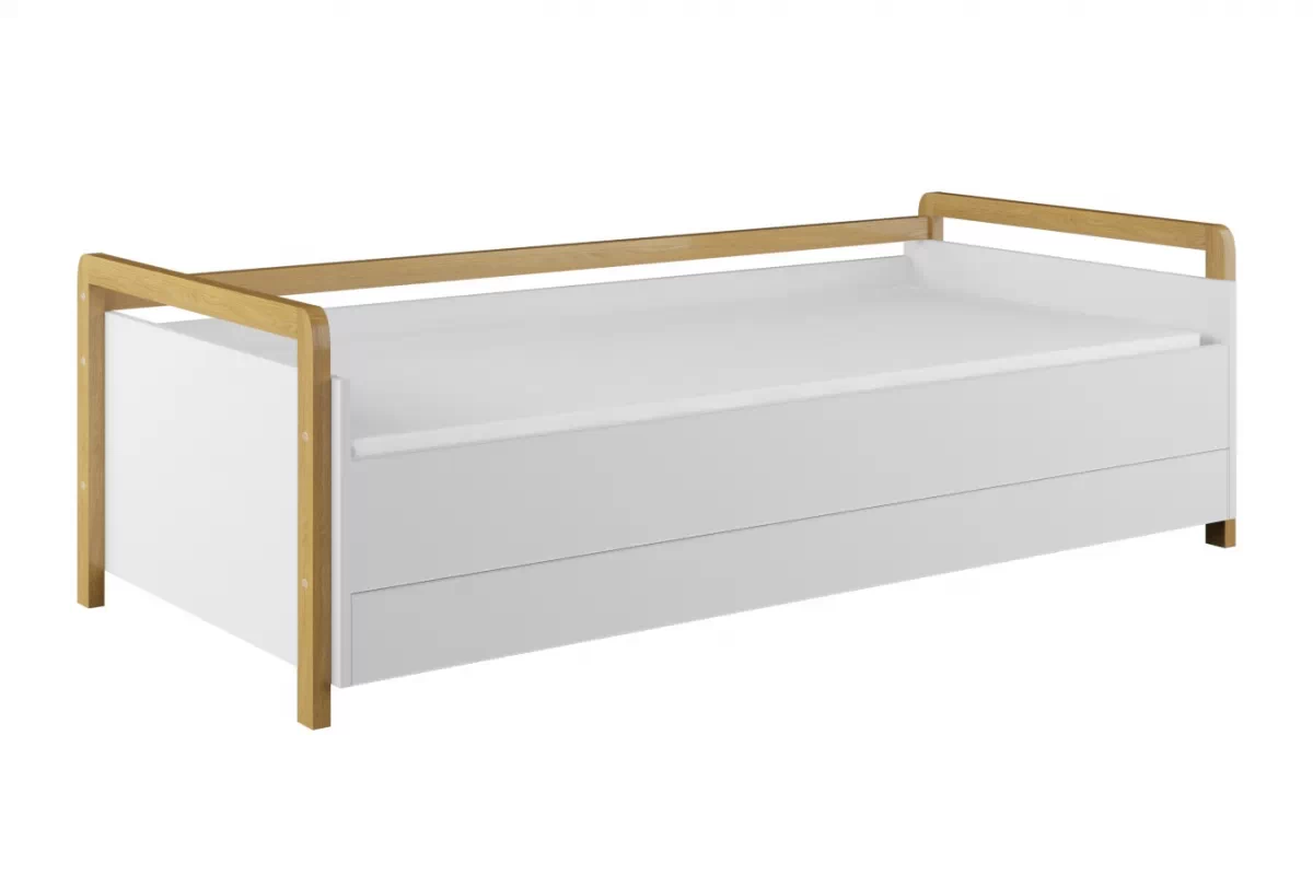 Detská posteľ Silia 80x180 cm so zásuvkou - alpská biela / dub Posteľ dzieciece Silia 80x180 cm z szuflada - Biela alpejska / Dub