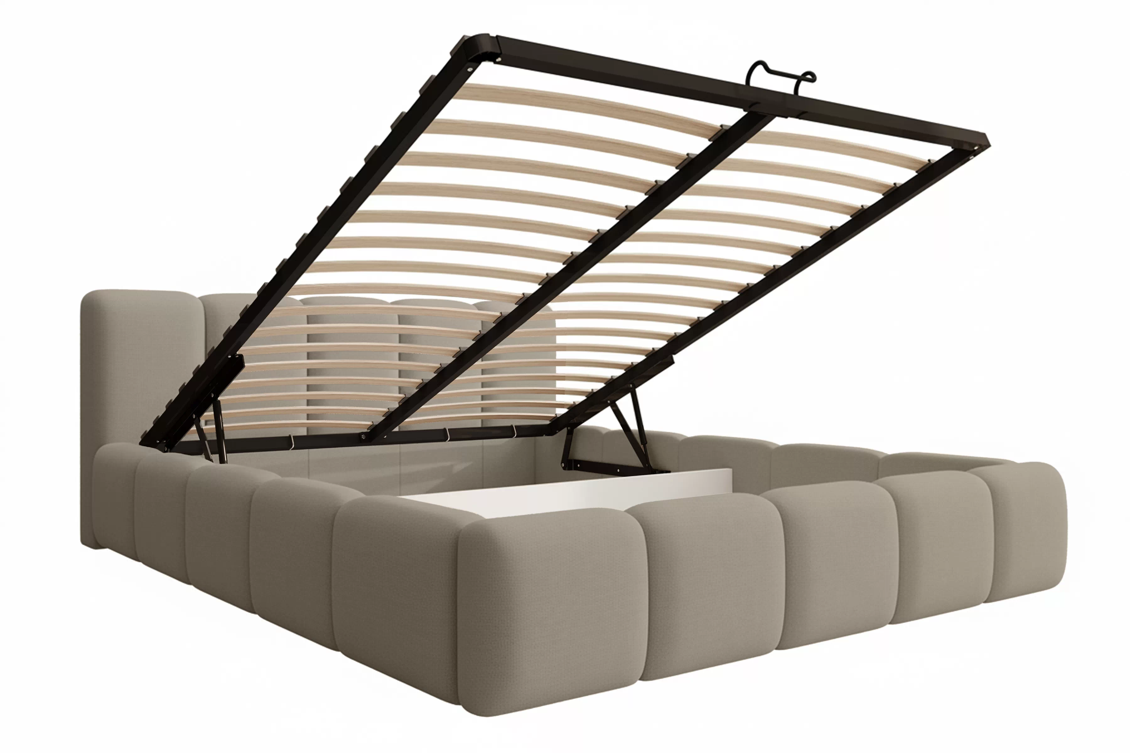 Čalouněná postel Tesia 180x200 s úložným prostorem - béžový samet Castel 15 Postel čalouněné Tesia 180x200 s úložným prostorem- béžová samet Castel 15