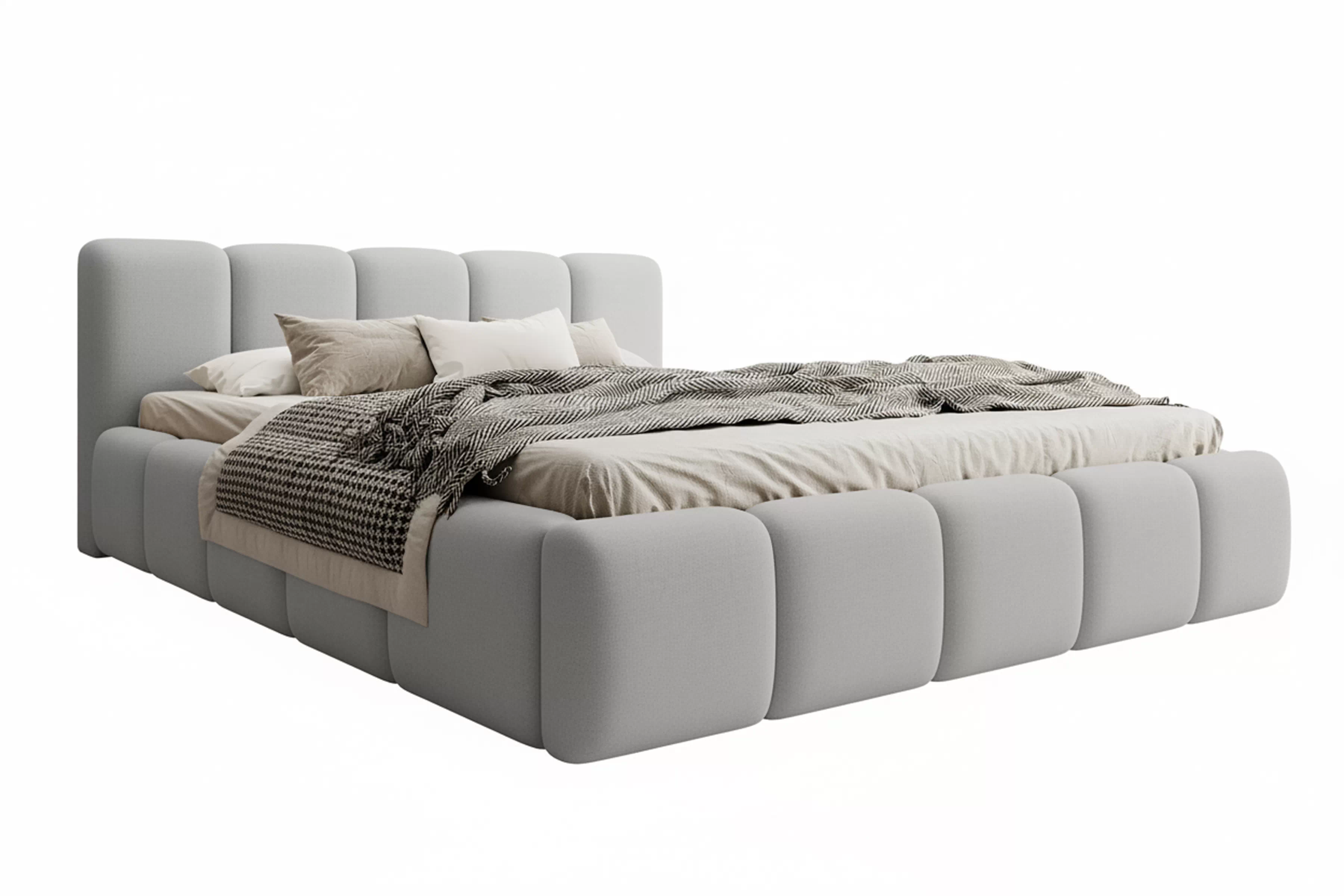 Čalouněná postel Tesia 180x200 s úložným prostorem - šedý samet Castel 80 Postel čalouněné Tesia 180x200 s úložným prostorem- šedá samet Castel 80