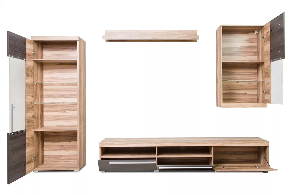 Obývací stěna Roger 10 - Ořech satynowy / touchwood Obývací stěna Roger 10 - Ořech satynowy / touchwood - wnetrze