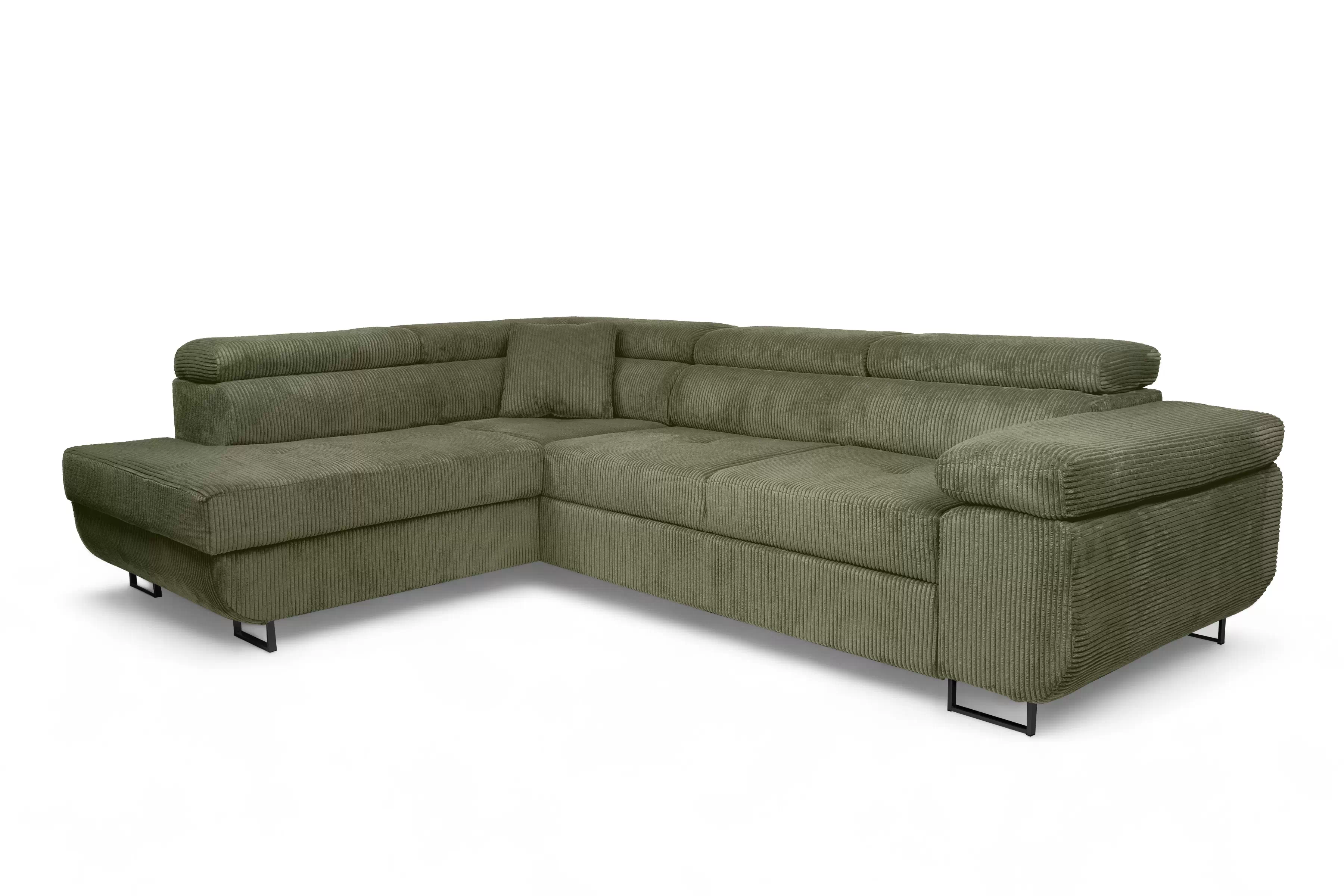 Rohová sedačka Annabelle L ľavostranná - zelený manšester Lincoln 37 / čierne nohy Rohová sedacia súprava do obývacej izby Annabelle L Ľavá strana - Zelený MENČESTER Lincoln 37 / nožičky čierny