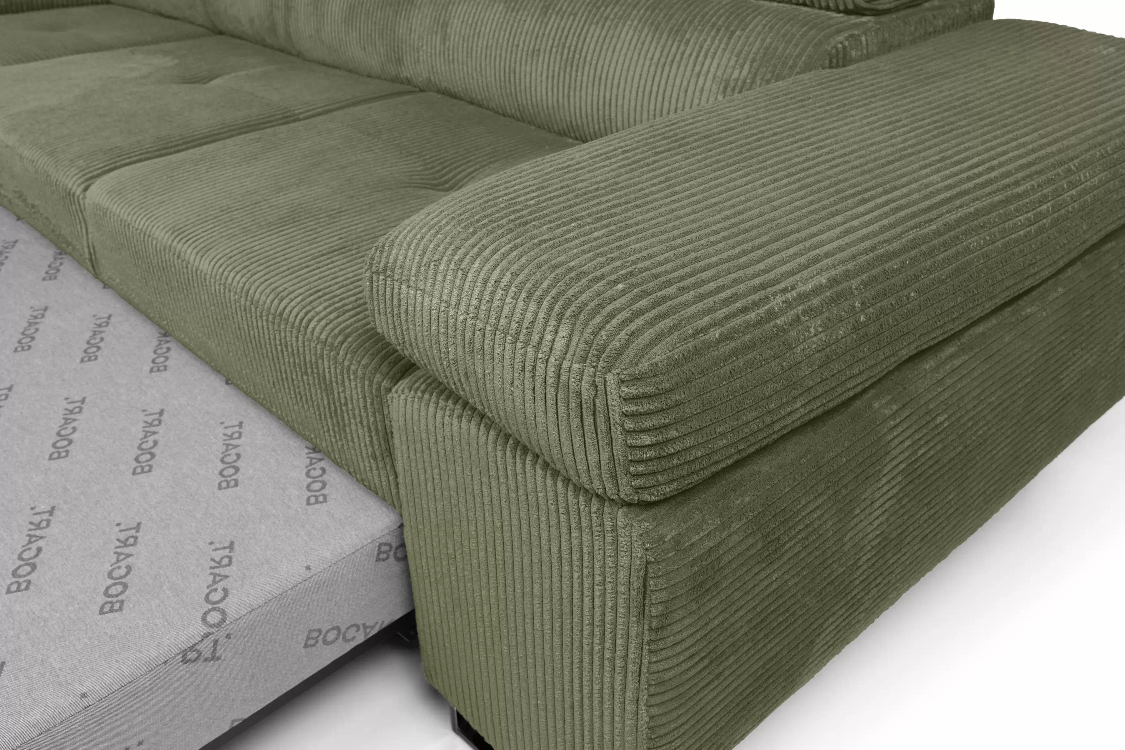 Rohová sedačka Annabelle L ľavostranná - zelený manšester Lincoln 37 / čierne nohy Rohová sedacia súprava do obývacej izby Annabelle L Ľavá strana - Zelený MENČESTER Lincoln 37 / nožičky čierny