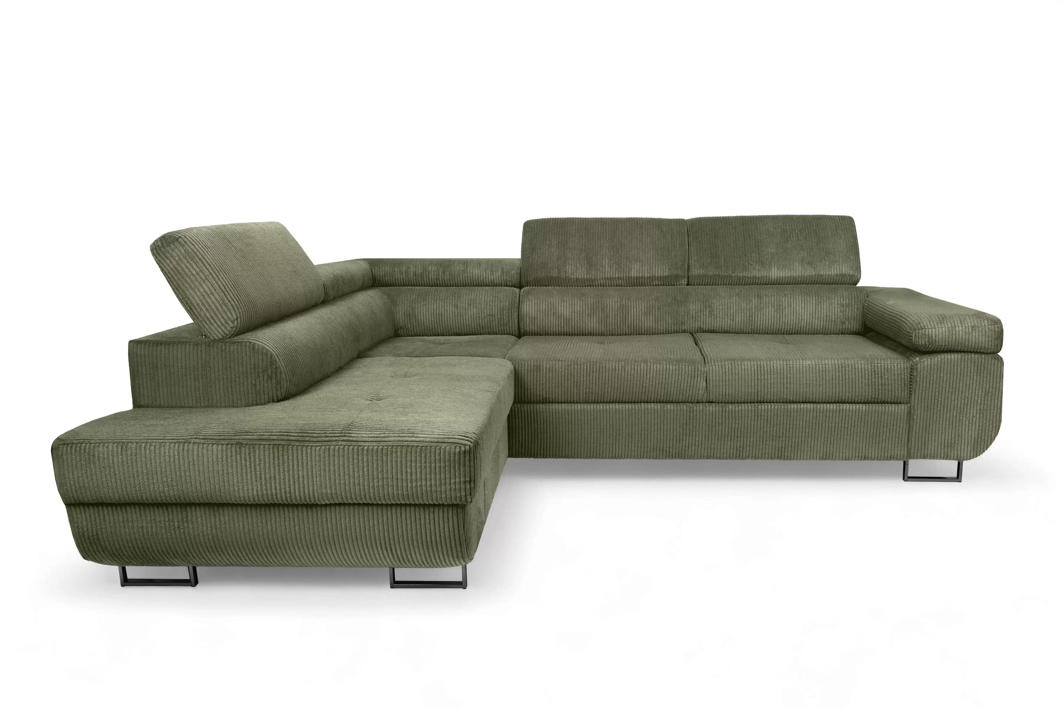 Rohová sedačka Annabelle L ľavostranná - zelený manšester Lincoln 37 / čierne nohy Rohová sedacia súprava do obývacej izby Annabelle L Ľavá strana - Zelený MENČESTER Lincoln 37 / nožičky čierny