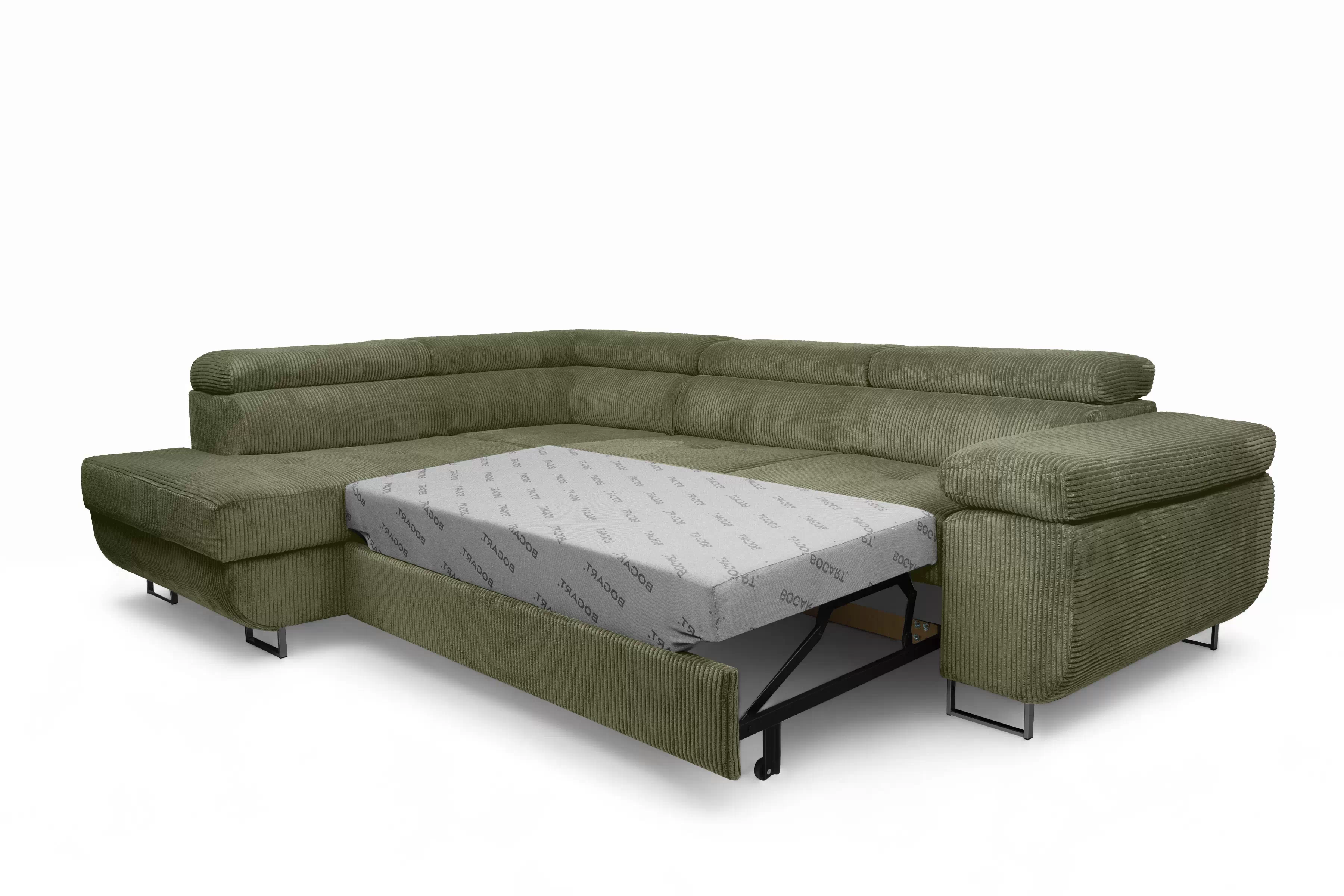 Rohová sedačka Annabelle L ľavostranná - zelený manšester Lincoln 37 / čierne nohy Rohová sedacia súprava do obývacej izby Annabelle L Ľavá strana - Zelený MENČESTER Lincoln 37 / nožičky čierny