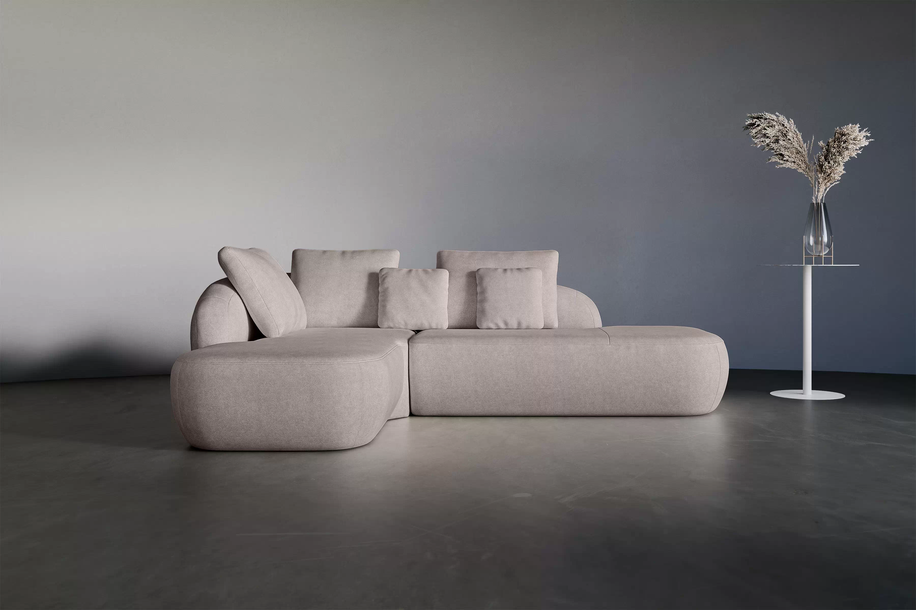  Rohová sedacia súprava Finezal OTOP+OTZL - béžová žinylka Tender Way 04 Rohová sedacia súprava do obývacej izby Finezal OTOP+OTZL - béžový šenil Tender Way 04