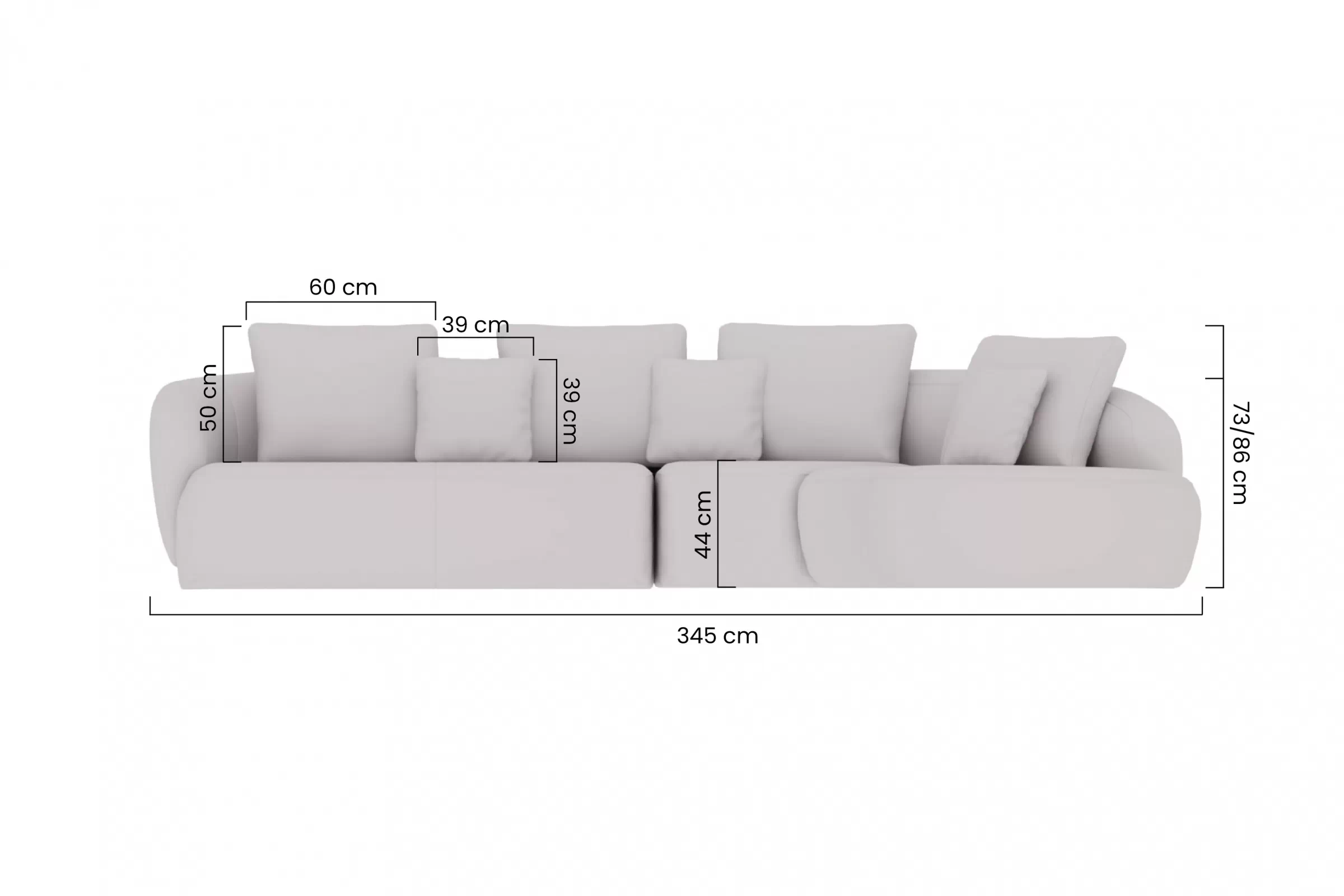 Rohová sedací souprava Finezal 2L+C+OTP pravá - krémová látka Tender Way 01 Rohová sedací souprava do obývacího pokoje Finezal 2L+C+OTP pravá - béžová šenil Tender way 01 
