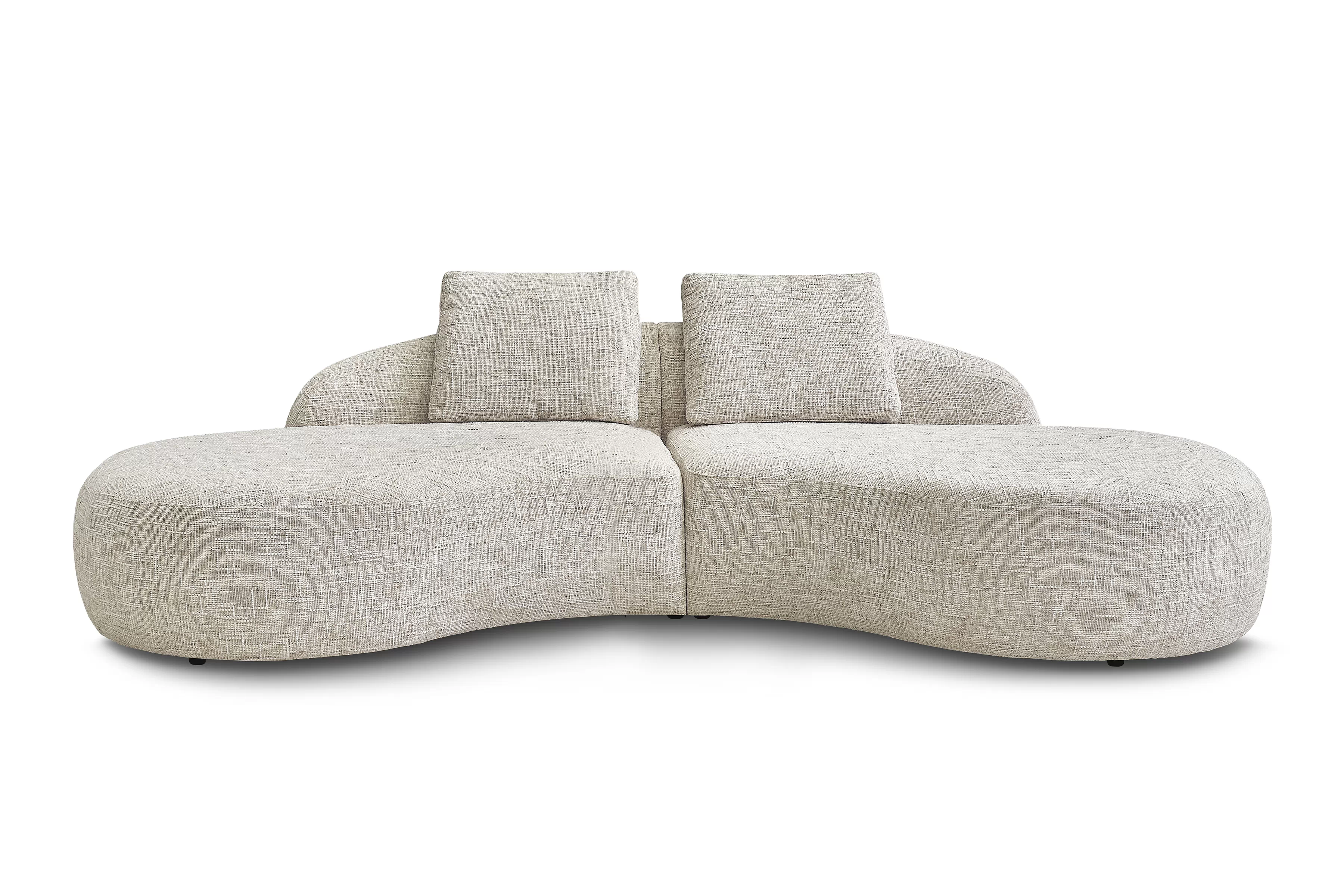 Rohová sedačka do obýváku Finezal OTL+OTP - béžová tkanina Tracy 211-04 Rohová sedací souprava pro obývacího pokoje Finezal OTL+OTP - béžová plecionka Tracy 211-04