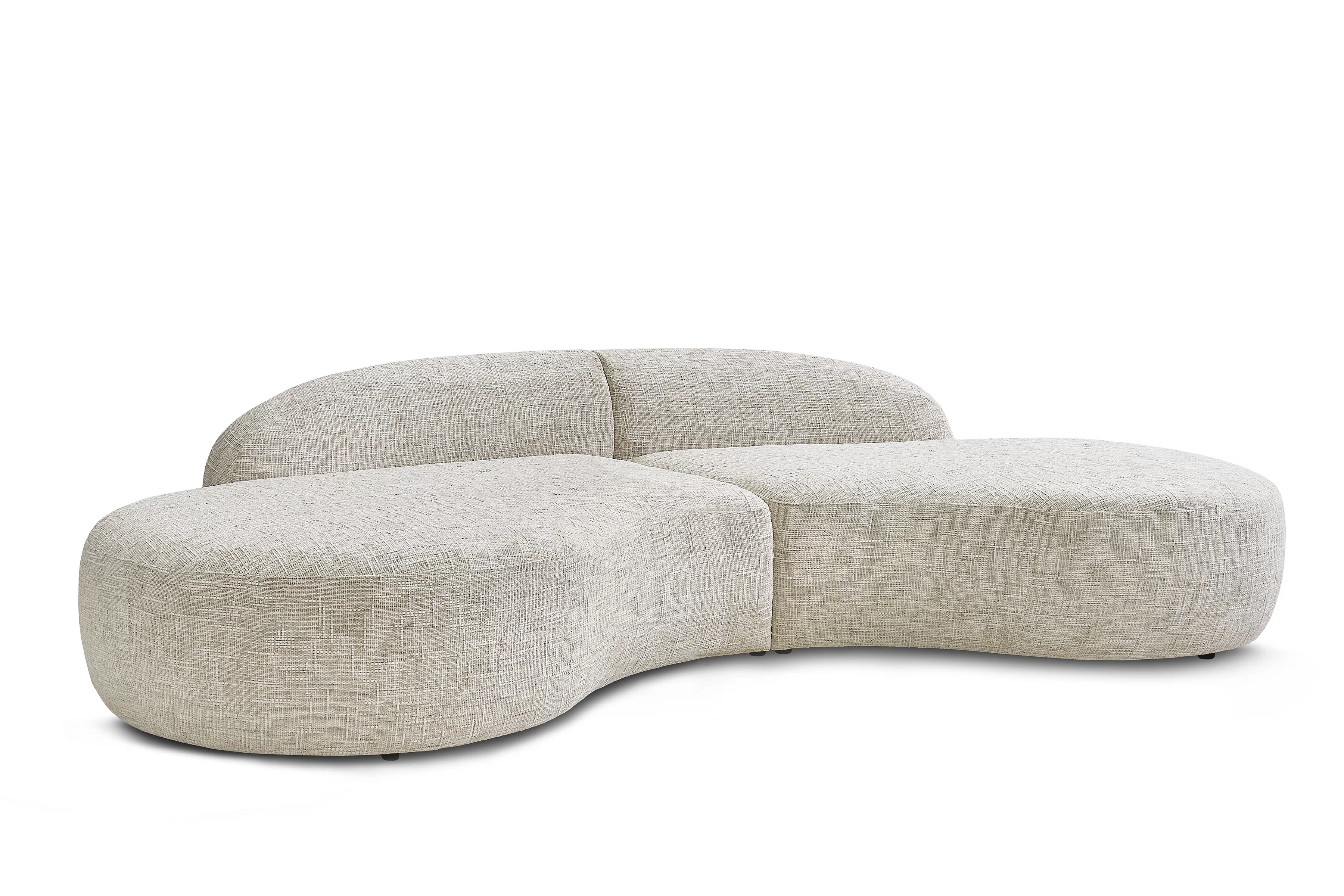 Rohová sedačka do obýváku Finezal OTL+OTP - béžová tkanina Tracy 211-04 Rohová sedací souprava pro obývacího pokoje Finezal OTL+OTP - béžová plecionka Tracy 211-04