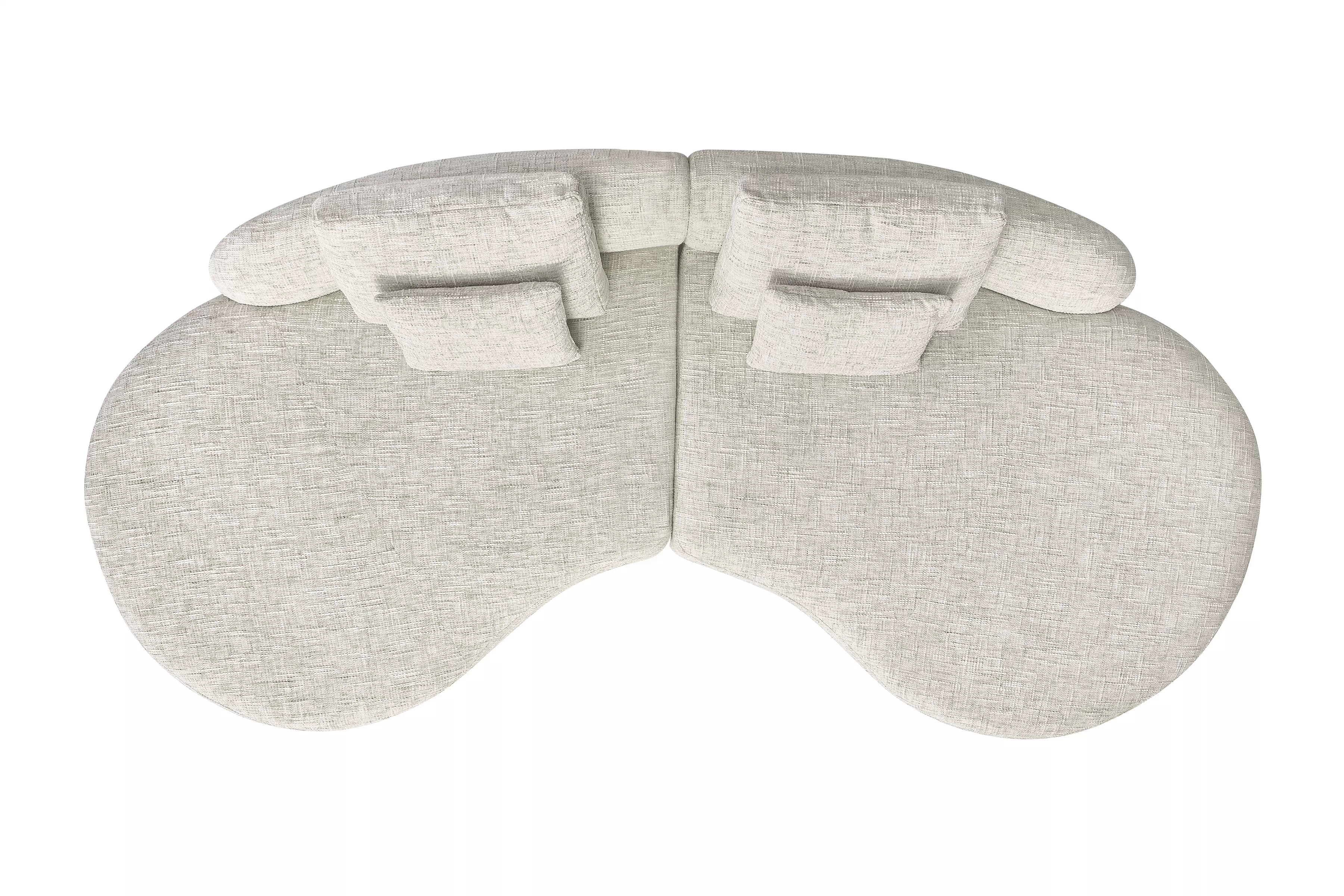 Rohová sedačka do obýváku Finezal OTL+OTP - béžová tkanina Tracy 211-04 Rohová sedací souprava pro obývacího pokoje Finezal OTL+OTP - béžová plecionka Tracy 211-04