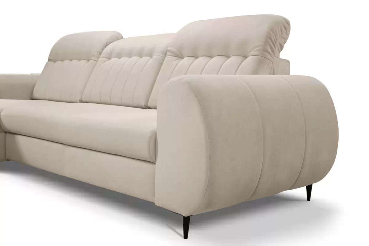 Rohová rozkládací sedací souprava Fiora levá - béžový šenil Castel 15 Rohová sedací souprava Fiora s funkcí spaní Strana levá - béžový šenil Castel 15