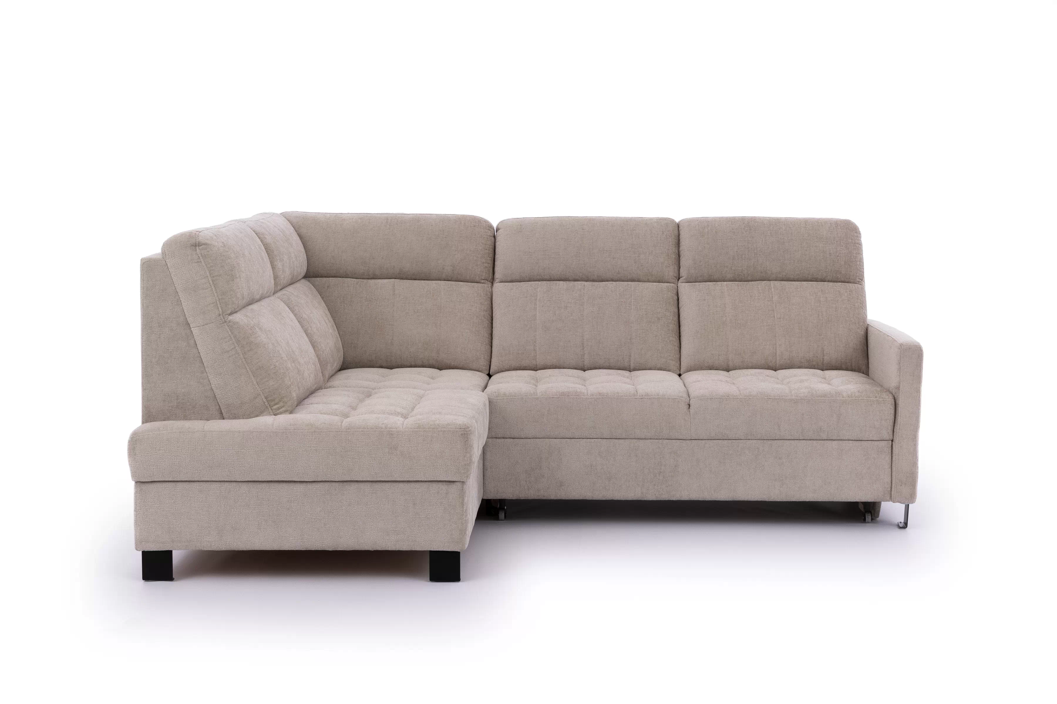 Rozkladacia rohová sedačka Gespano L ľavá - úzky bok - béžová žinylka Perfect Harmony 07 Rohová sedacia súprava Gespano L Ľavá strana z waskim bokiem - béžový šenil Perfect Harmony 07