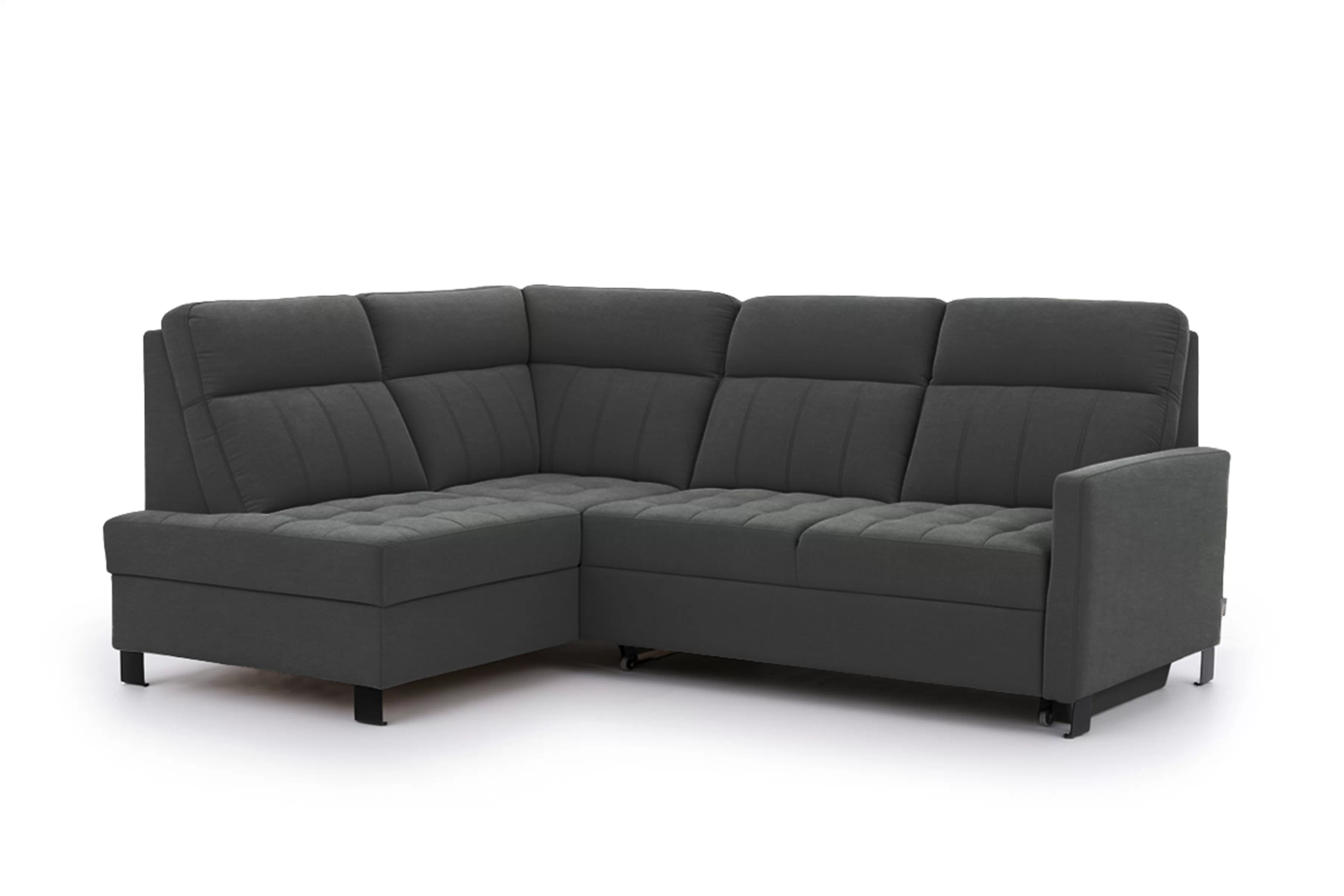 Rohová sedací souprava Gespano L levostranná s úzkou područkou - grafitový snadno čistitelný samet Zetta 305 Rohová sedací souprava Gespano L levá z waskim bokiem - grafitová samet latwoczyszczacy Zetta 305