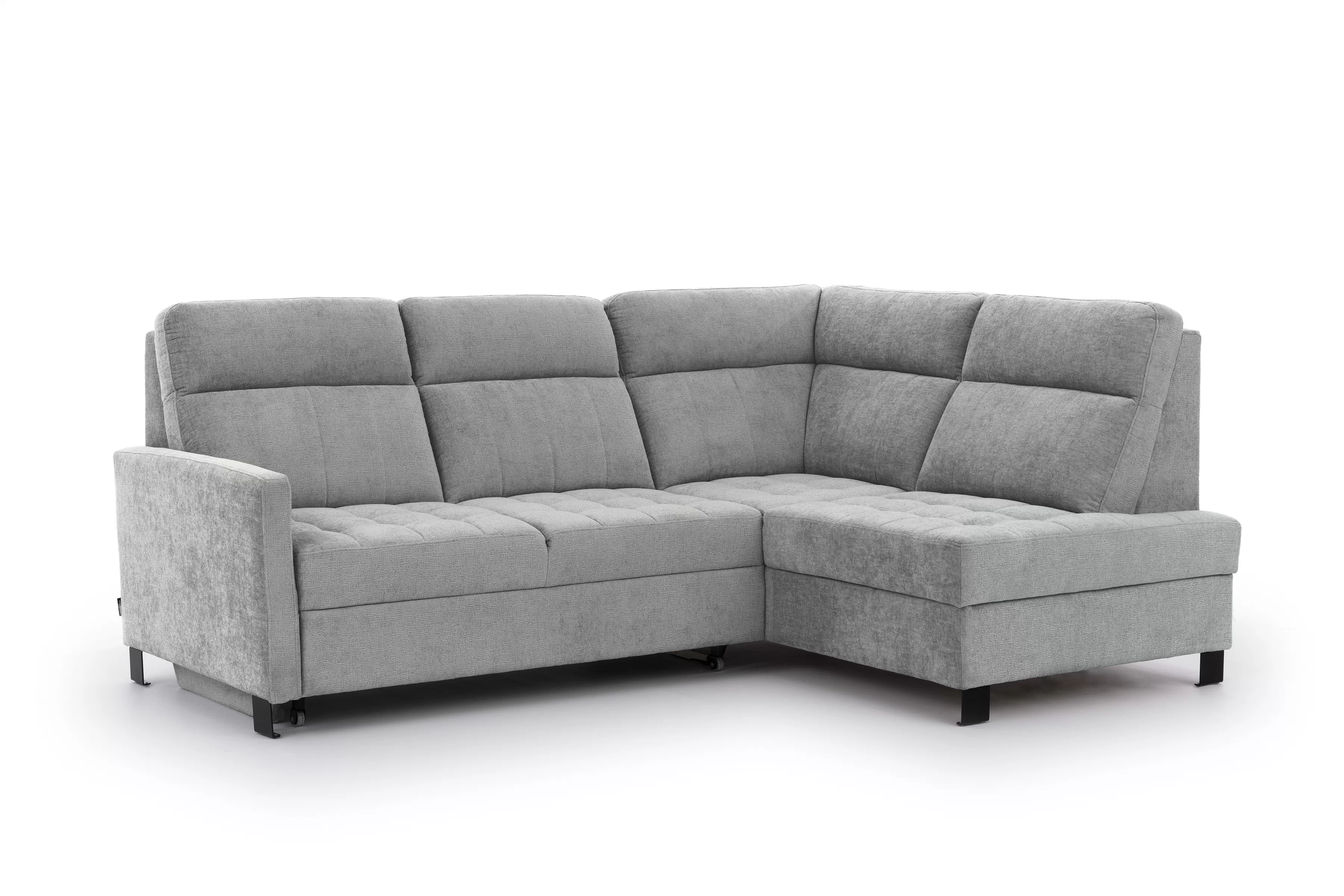 Rohová pohovka Gespano L pravostranná s úzkou područkou - šedý šenil Perfect Harmony 80 Rohová sedací souprava Gespano L pravá z waskim bokiem - šedá šenil Perfect Harmony 80