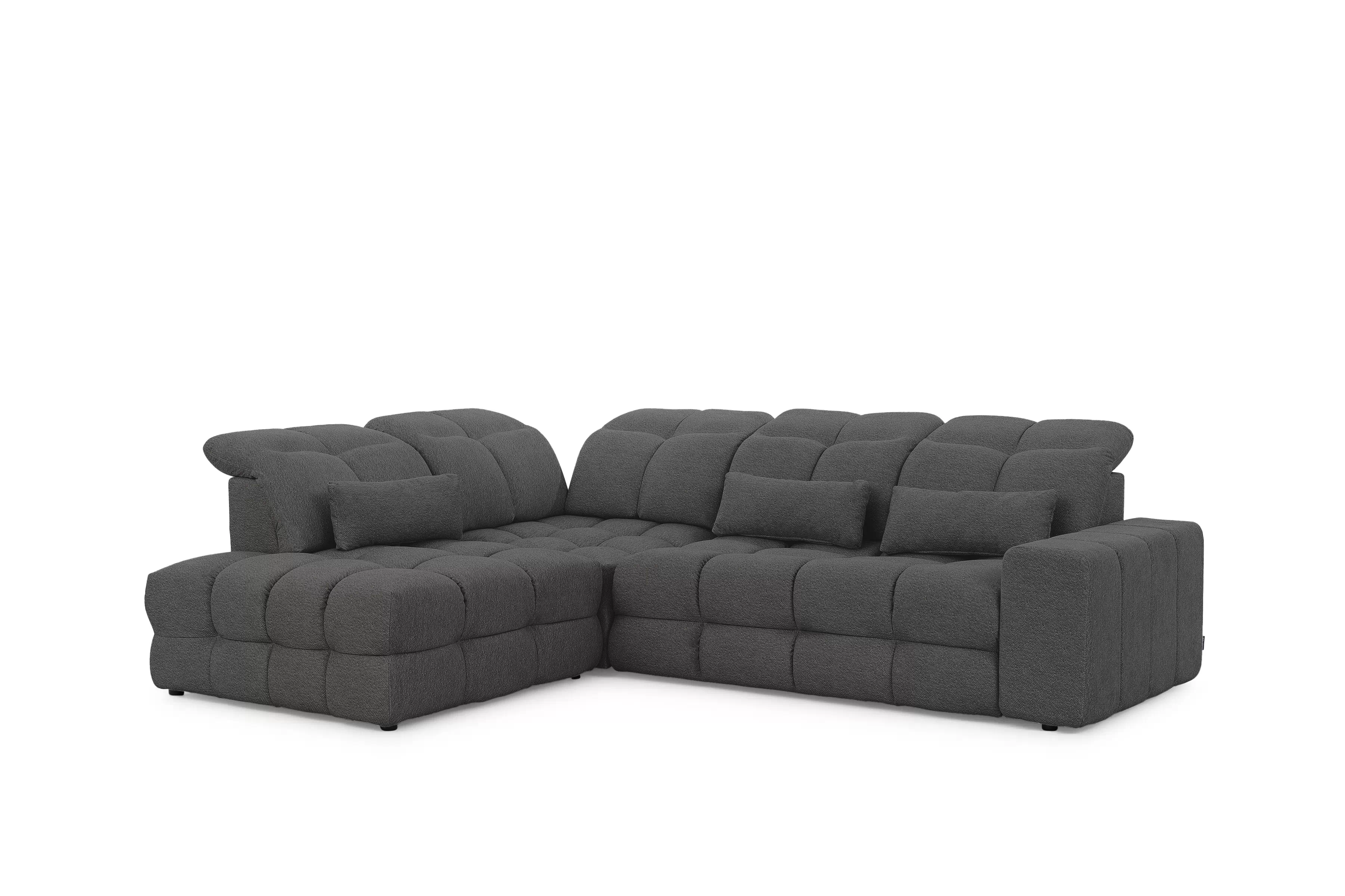 Rohová sedací souprava Magnelio Prestige L levá s elektricky výsuvným sedákem- grafitová Leo 16 Rohová sedací souprava Magnelio Prestige L z elektricky wysuwanym sedadlem levá - grafitová potahová látka snadno čistitelný Leo 16