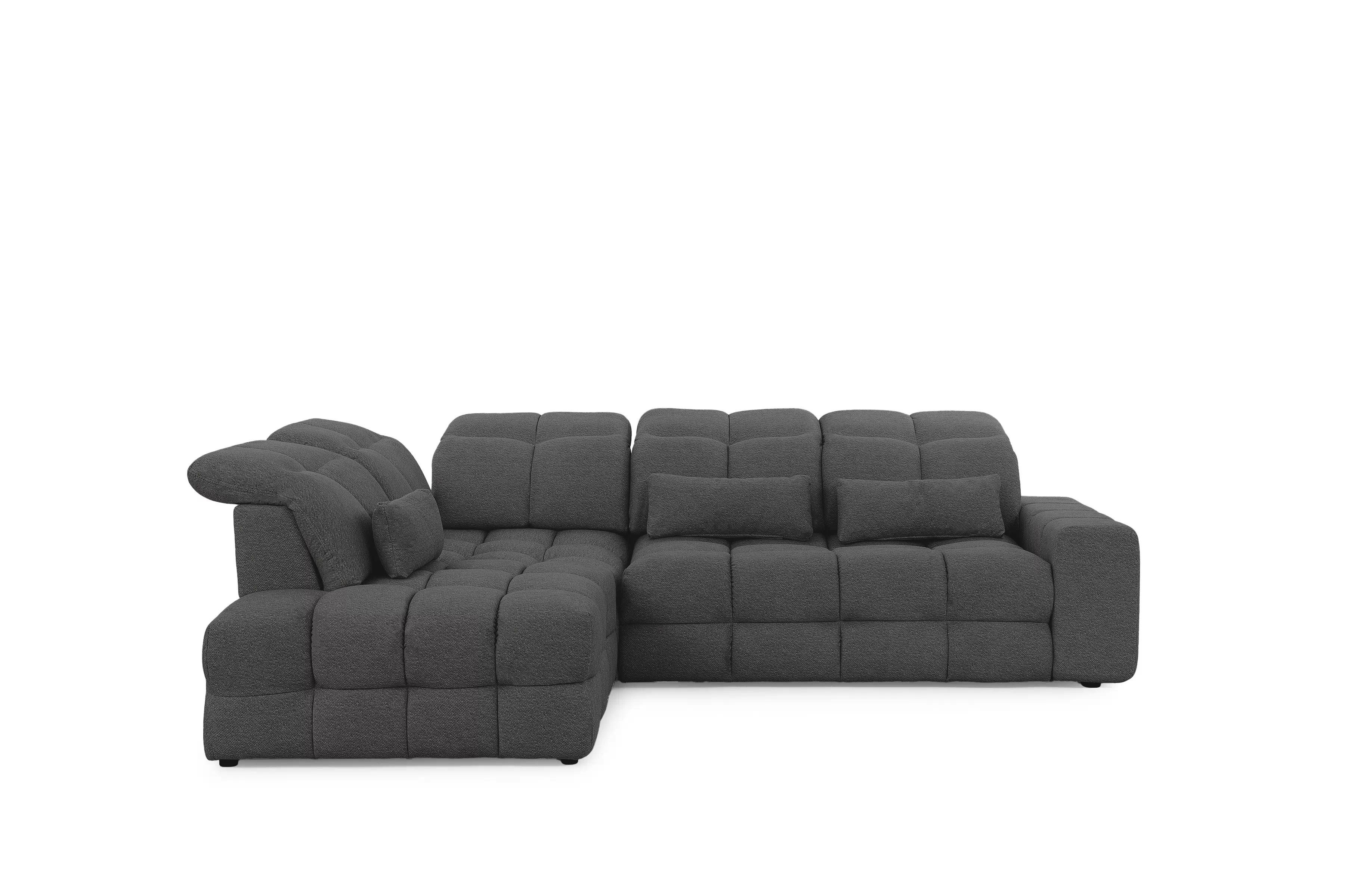 Rohová sedací souprava Magnelio Prestige L levá s elektricky výsuvným sedákem- grafitová Leo 16 Rohová sedací souprava Magnelio Prestige L z elektricky wysuwanym sedadlem levá - grafitová potahová látka snadno čistitelný Leo 16