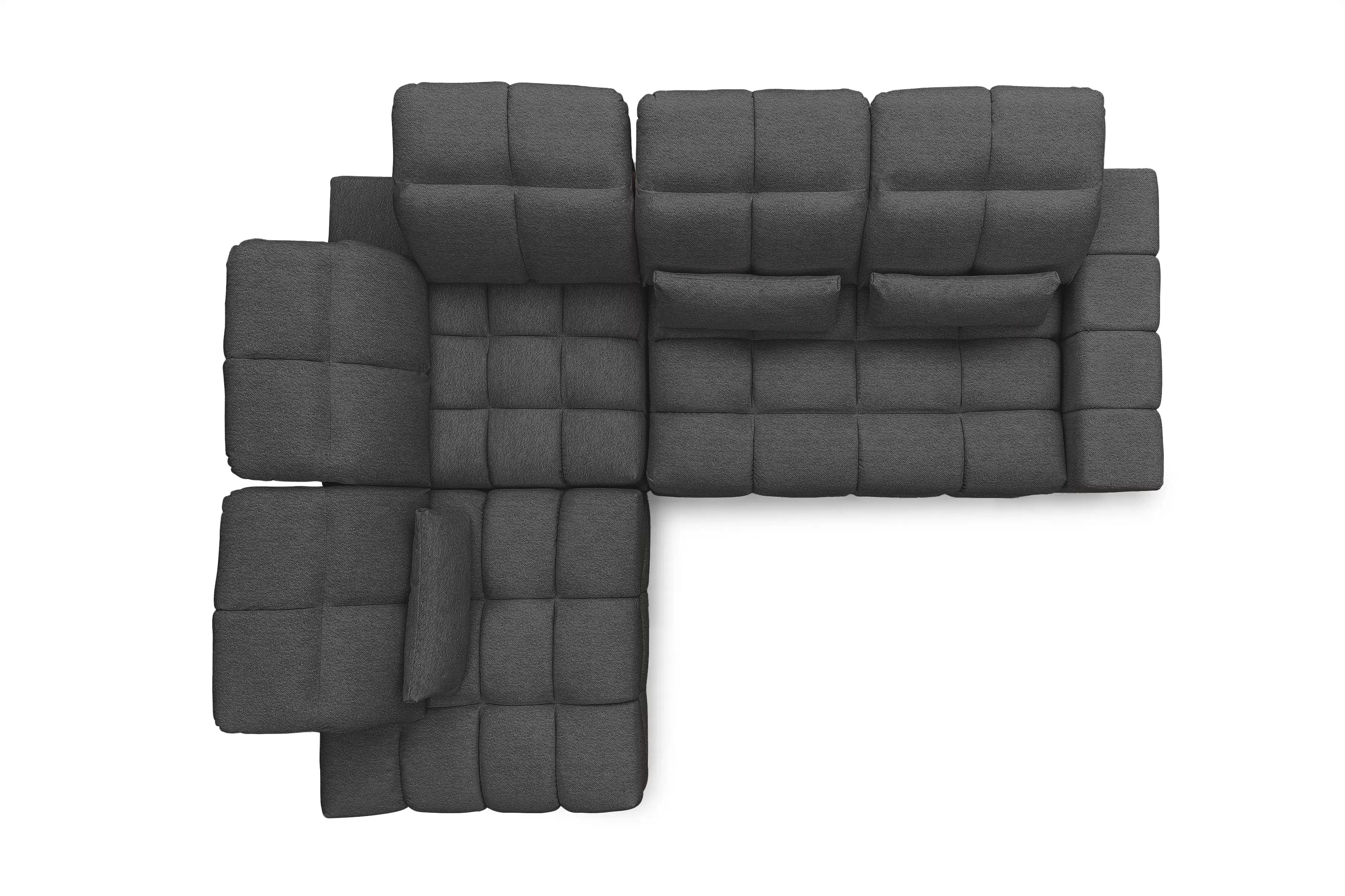 Rohová sedací souprava Magnelio Prestige L levá s elektricky výsuvným sedákem- grafitová Leo 16 Rohová sedací souprava Magnelio Prestige L z elektricky wysuwanym sedadlem levá - grafitová potahová látka snadno čistitelný Leo 16