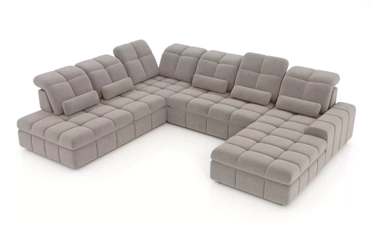 Rohová sedacia súprava Magnelio U II elektrická s funkciou spania ľavá - béžová čistiaca látka Zoya 02 Rohová sedacia súprava Magnelio U II elektryczny s funkciou spánku Ľavá strana - Béžová dzianina ľahkočistiaca Zoya 02