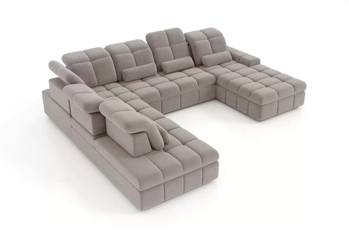 Rohová sedacia súprava Magnelio U II elektrická s funkciou spania ľavá - béžová čistiaca látka Zoya 02 Rohová sedacia súprava Magnelio U II elektryczny s funkciou spánku Ľavá strana - Béžová dzianina ľahkočistiaca Zoya 02