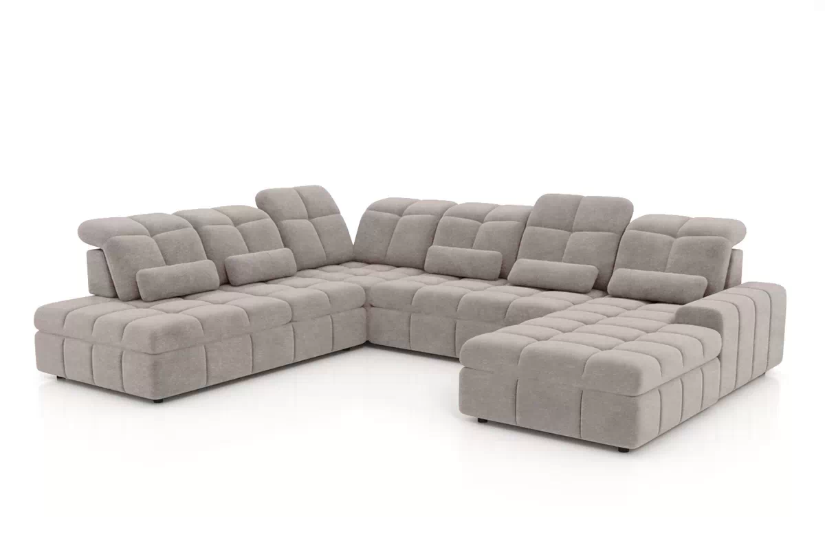 Rohová sedacia súprava Magnelio U II elektrická s funkciou spania ľavá - béžová čistiaca látka Zoya 02 Rohová sedacia súprava Magnelio U II elektryczny s funkciou spánku Ľavá strana - Béžová dzianina ľahkočistiaca Zoya 02