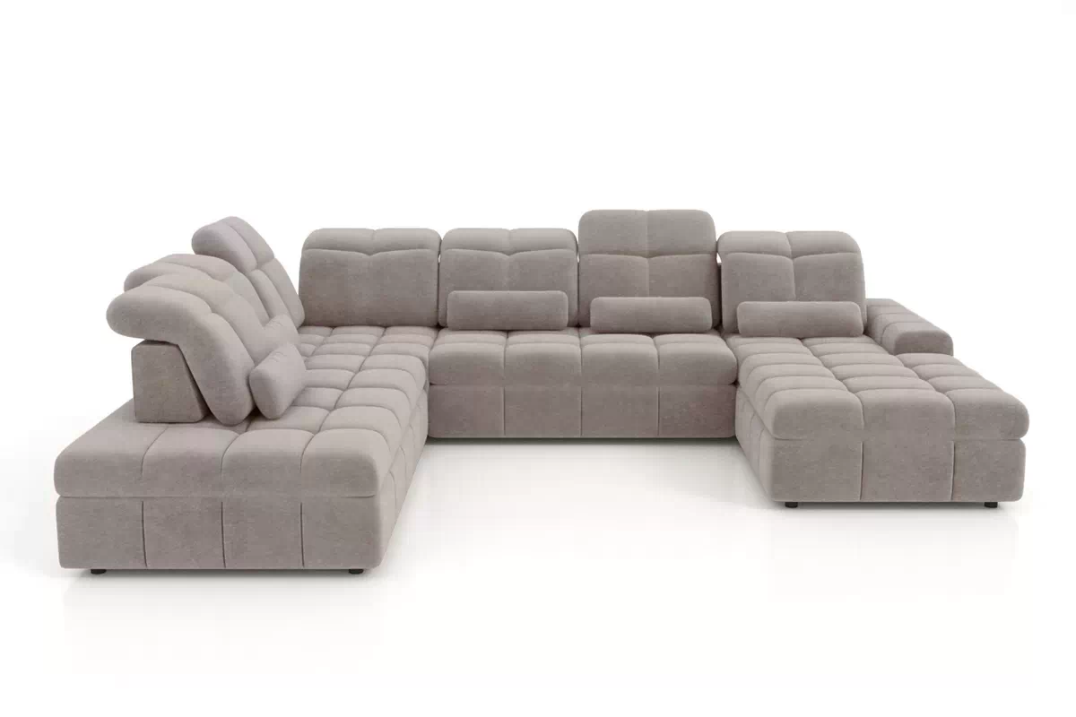 Rohová sedacia súprava Magnelio U II elektrická s funkciou spania ľavá - béžová čistiaca látka Zoya 02 Rohová sedacia súprava Magnelio U II elektryczny s funkciou spánku Ľavá strana - Béžová dzianina ľahkočistiaca Zoya 02