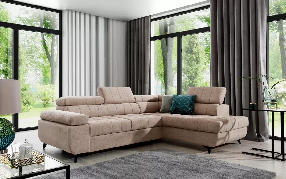 Rozkladacia rohová sedacia súprava Dragonis Rohová sedacia súprava rozkladany do obývacej izby Dragonis L