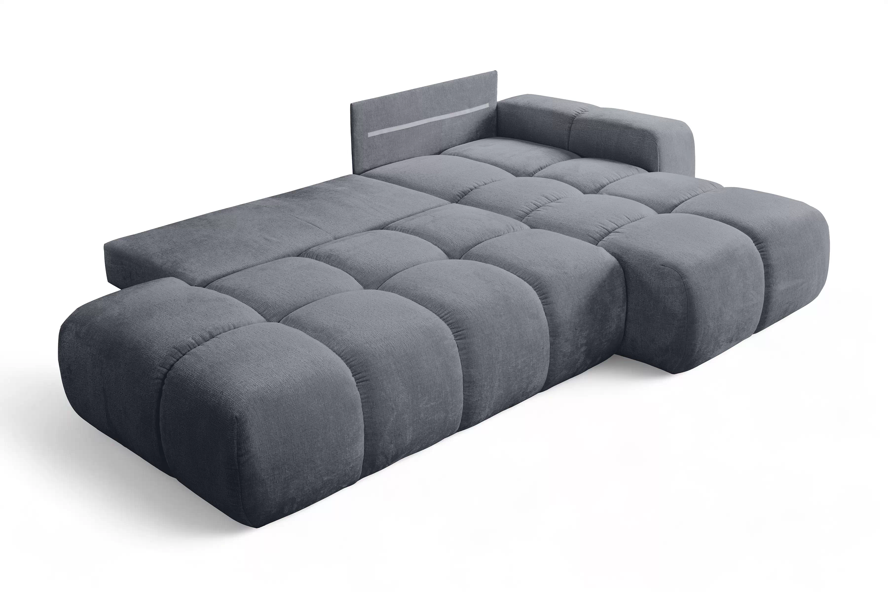 Rohová rozkládací sedací souprava Vebra pravá - grafitový šenil Perfect Harmony 90 Rohová sedací souprava Vebra s funkcí spaní pravá strana - Grafitový šenil Perfect Harmony 90
