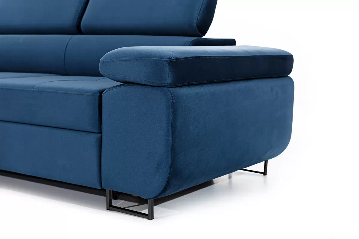 Rozkladacia rohová sedacia súprava Annabelle L ľavá - tmavomodrý zamat Monolith 77 / čierne nožičky Rohová sedacia súprava s funkciou spania Annabelle L Ľavá strana - granátová zamat hydrofobowy Monolith 77 / nožičky čierny