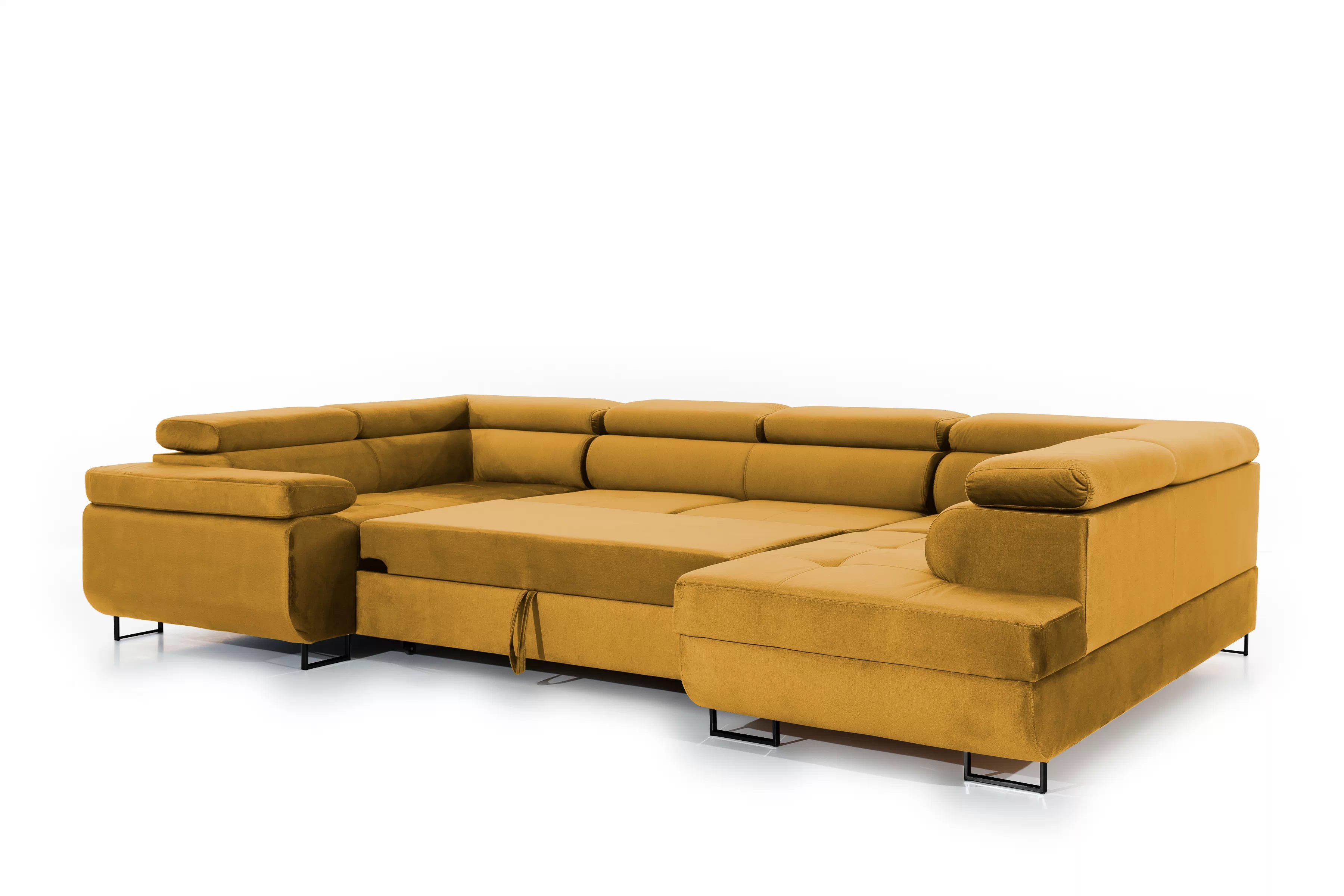 Rozkladacia rohová sedacia súprava Annabelle U - čierne nožičky Rohová sedacia súprava s funkciou spania Annabelle U / nožičky čierny