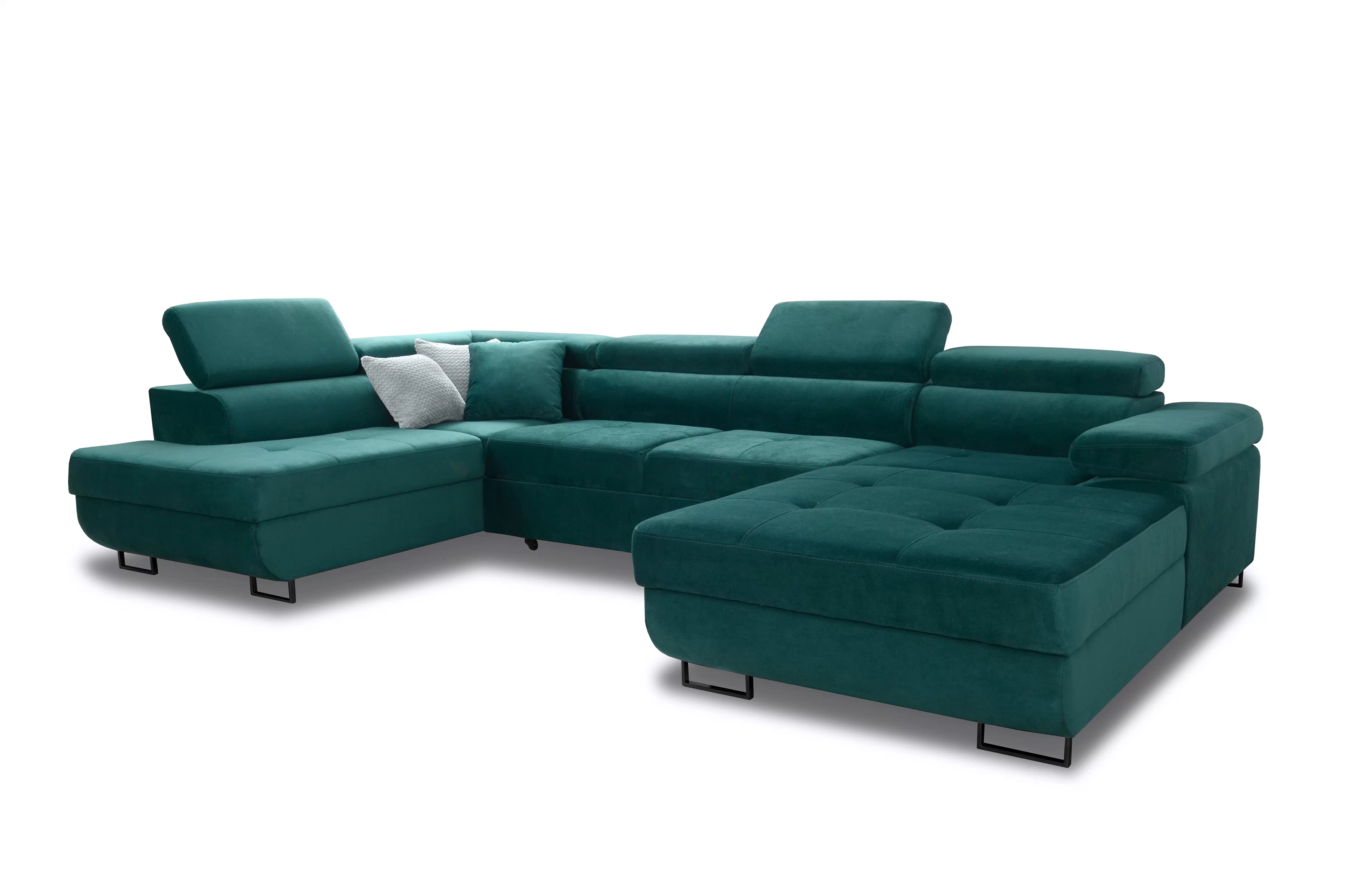 Rozkladacia rohová sedacia súprava Annabelle U II - čierne nožičky Rohová sedacia súprava s funkciou spania Annabelle U II / nožičky čierny