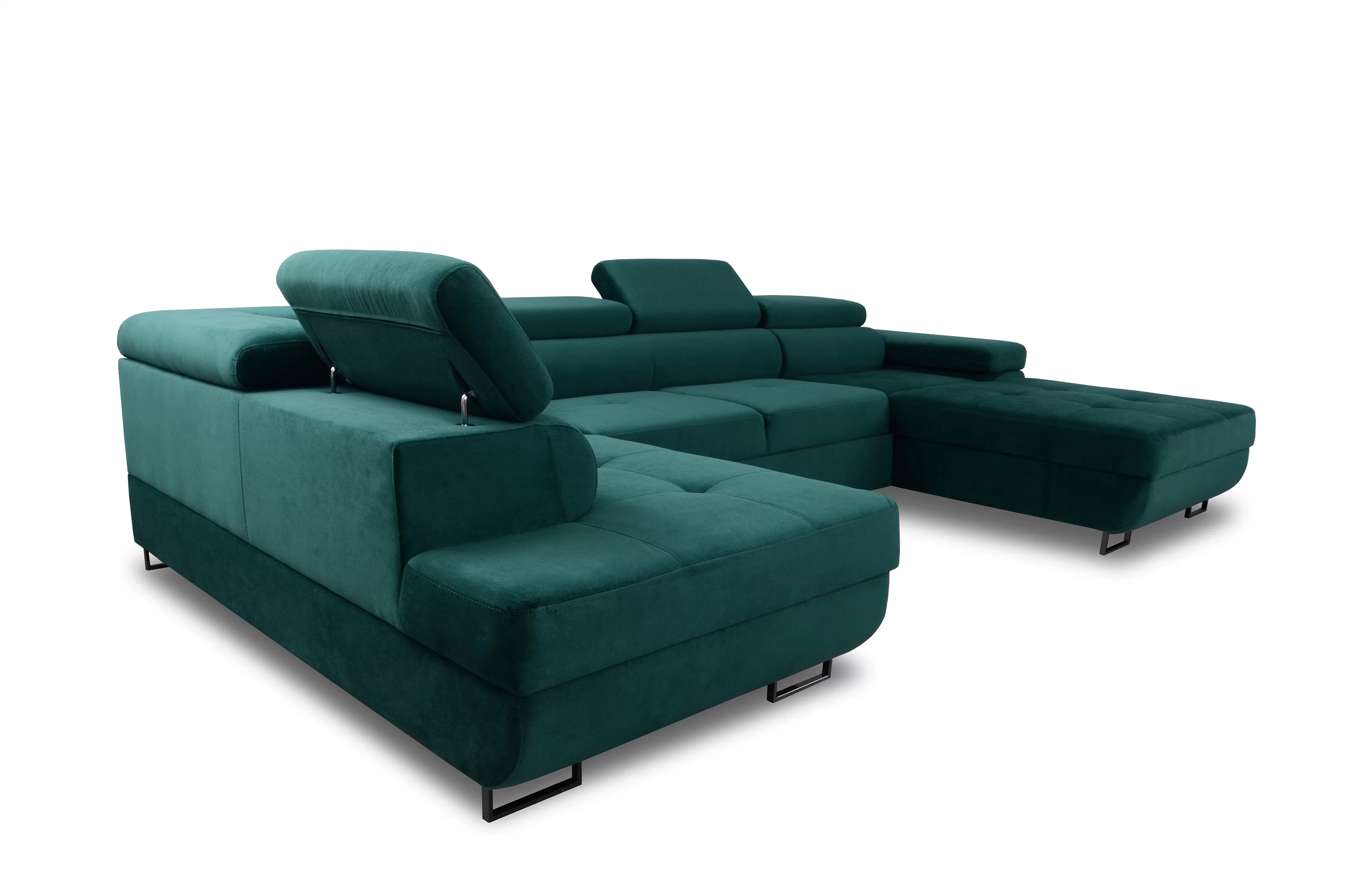 Rozkladacia rohová sedacia súprava Annabelle U II - čierne nožičky Rohová sedacia súprava s funkciou spania Annabelle U II / nožičky čierny