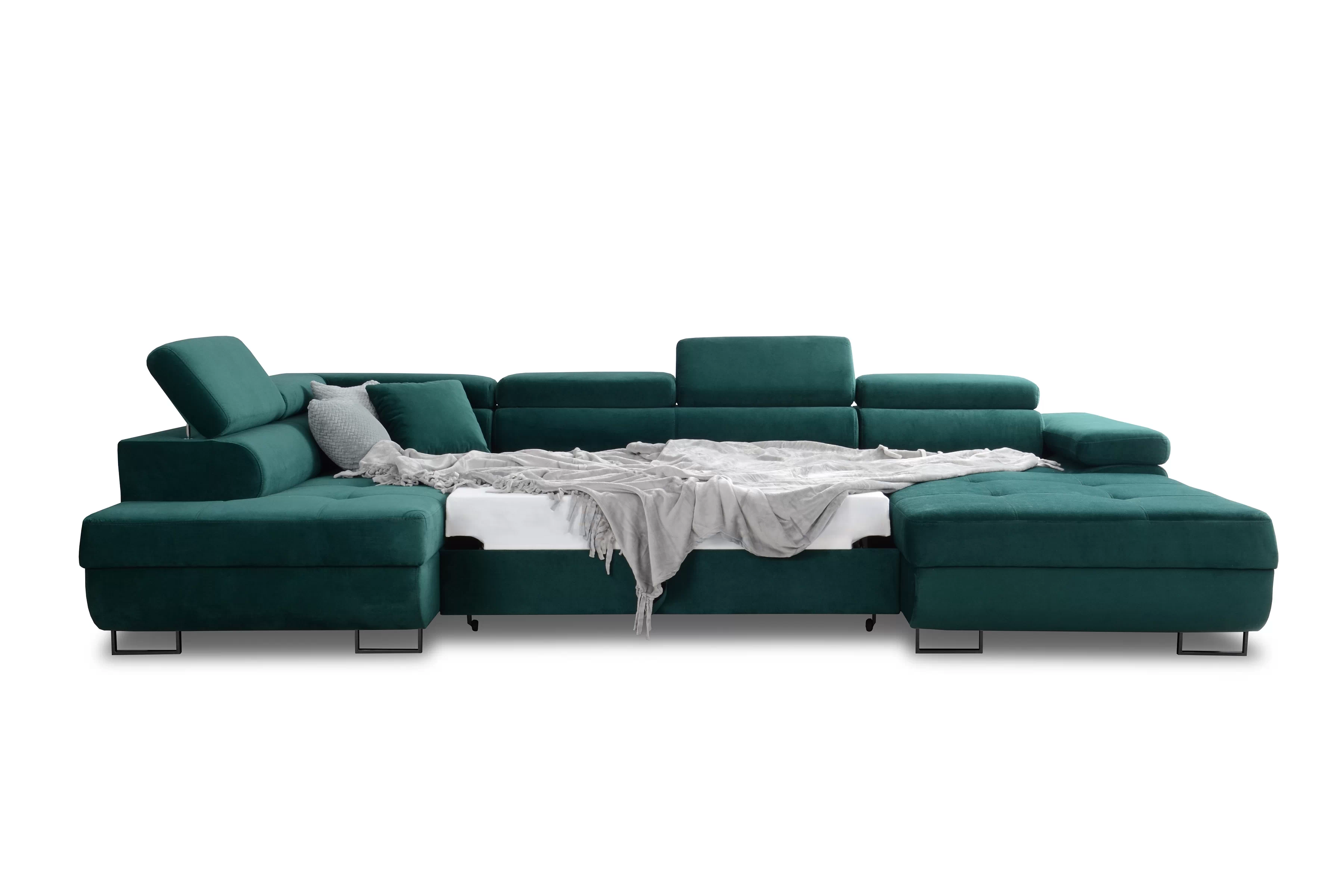 Rozkladacia rohová sedacia súprava Annabelle U II - čierne nožičky Rohová sedacia súprava s funkciou spania Annabelle U II / nožičky čierny