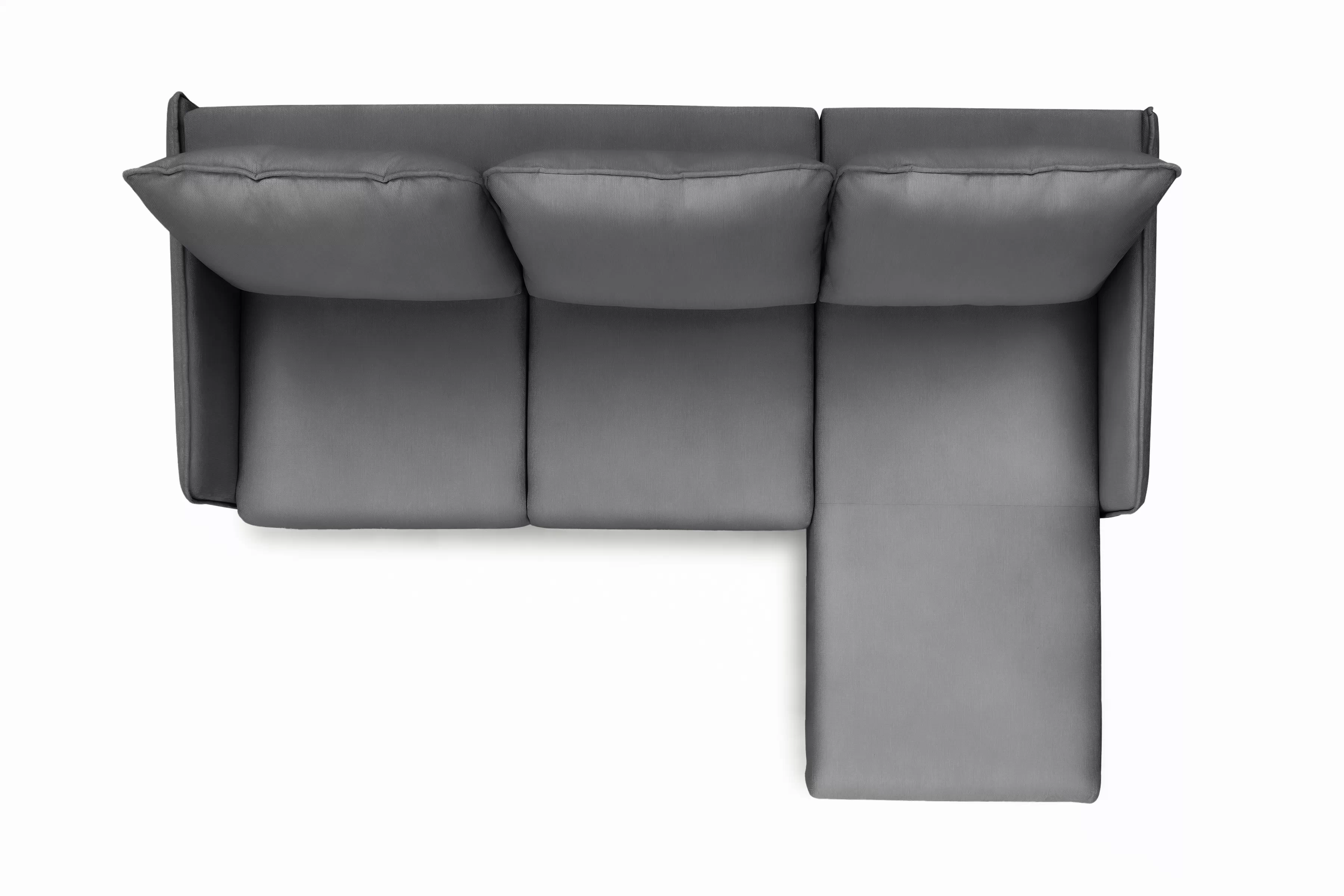 Rozkladacia rohová sedačka Taila Mini pravá - šedý zamat Velluto 18 / čierne nožičky Rohová sedacia súprava s funkciou spánku Taila Mini pravá strana - šedý velúr Velluto 18 / čierny nožičky