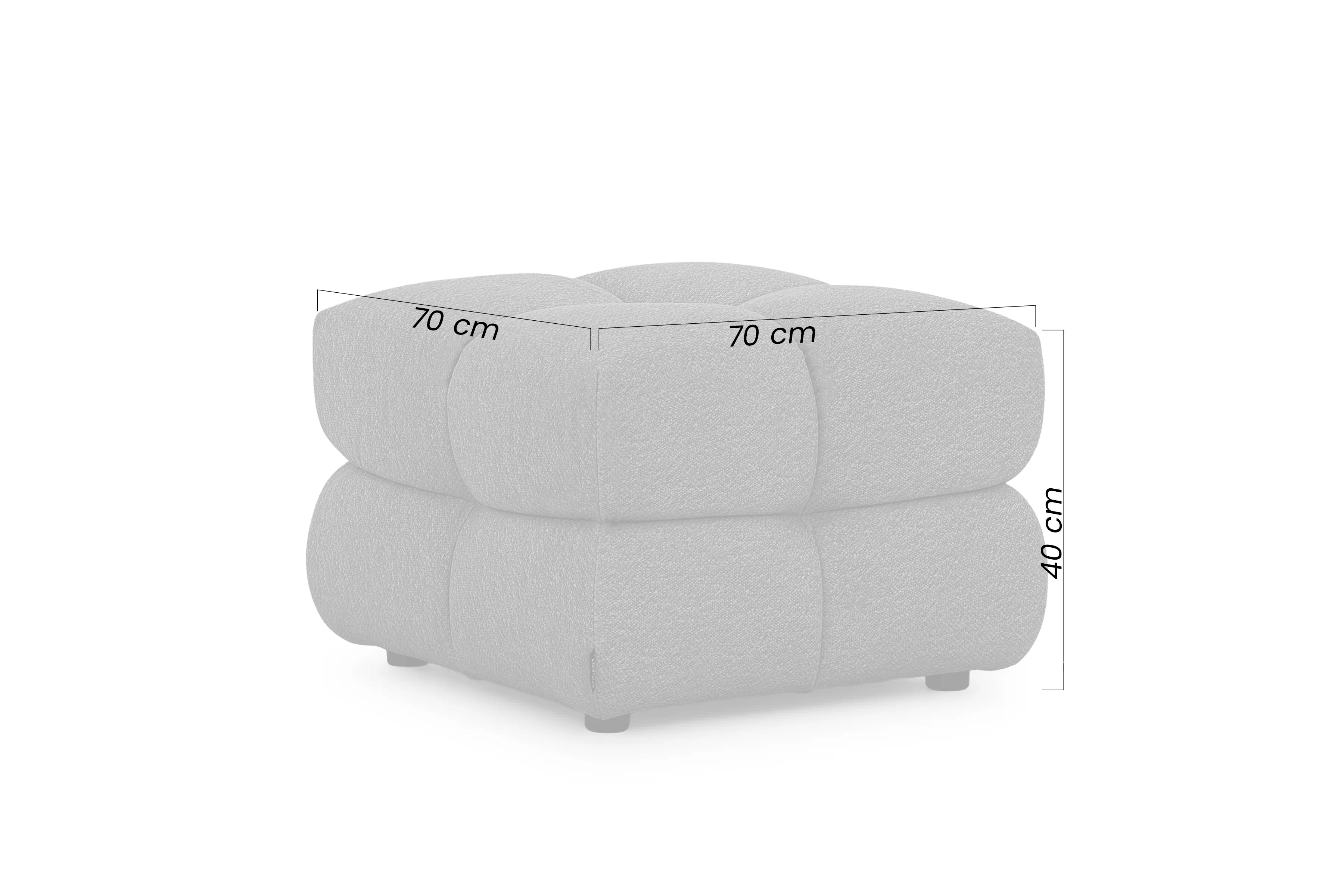 Taburet Magnelio Mini - šedá bouclé Raven 10 Taburet Magnelio Mini - šedá boucle Raven 10