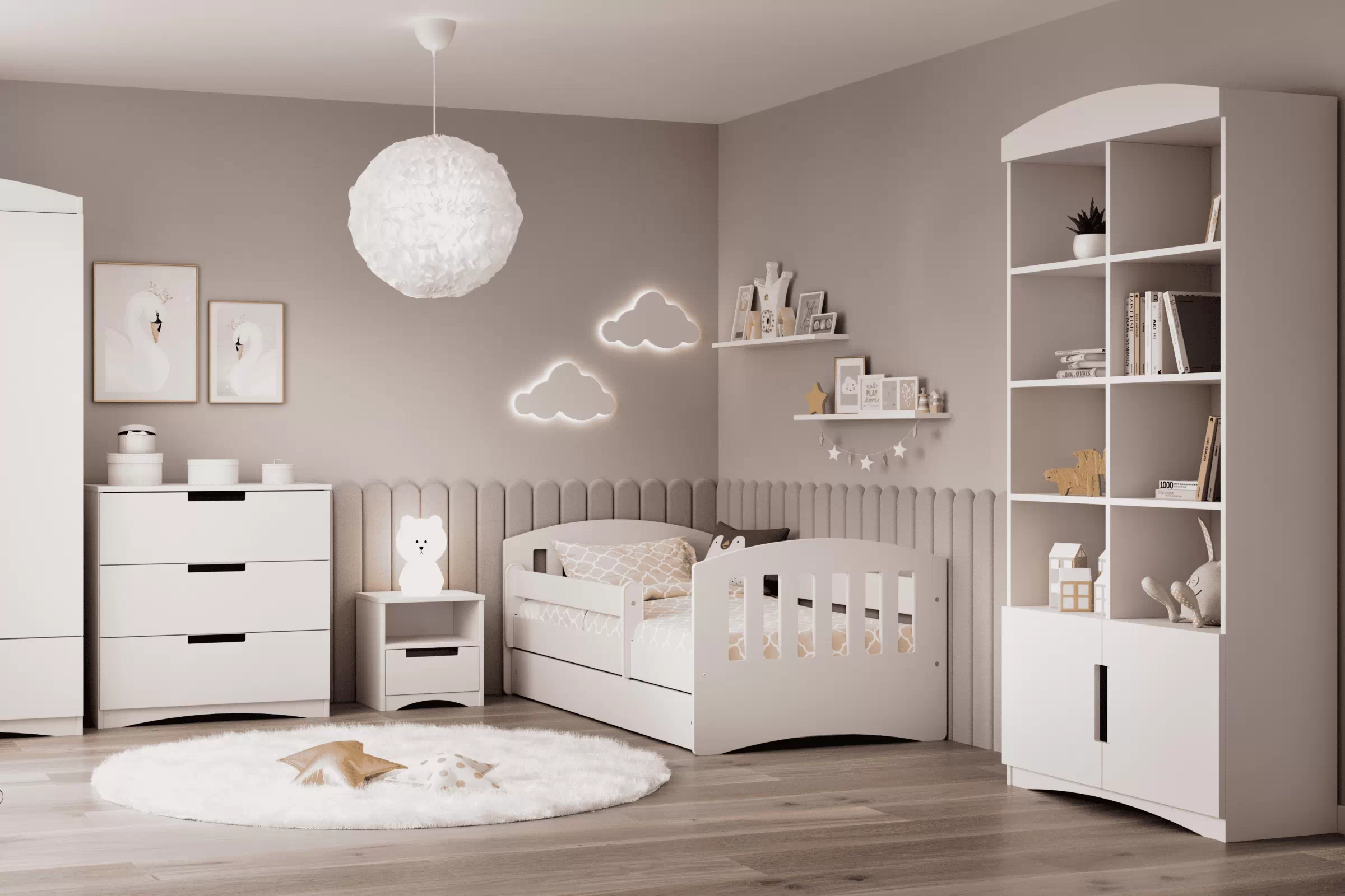 Detský regál Guli 90 cm - biela Regál Detský Guli 90 cm - Biely