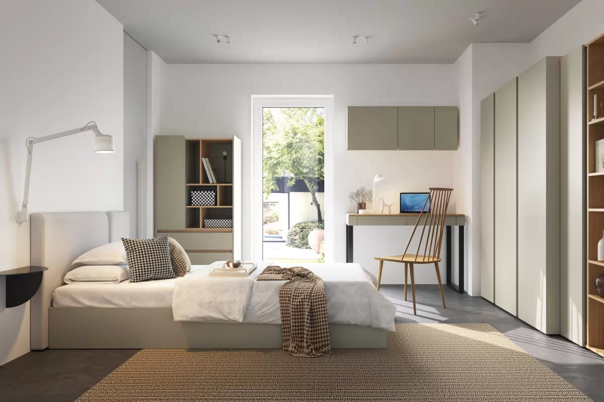 Študentský regál Luca 80 cm so zásuvkami - eukalyptus / dub baltic dune Regál Pre mladých Luca 80 cm so zásuvkami - eukaliptus / Dub baltic dune