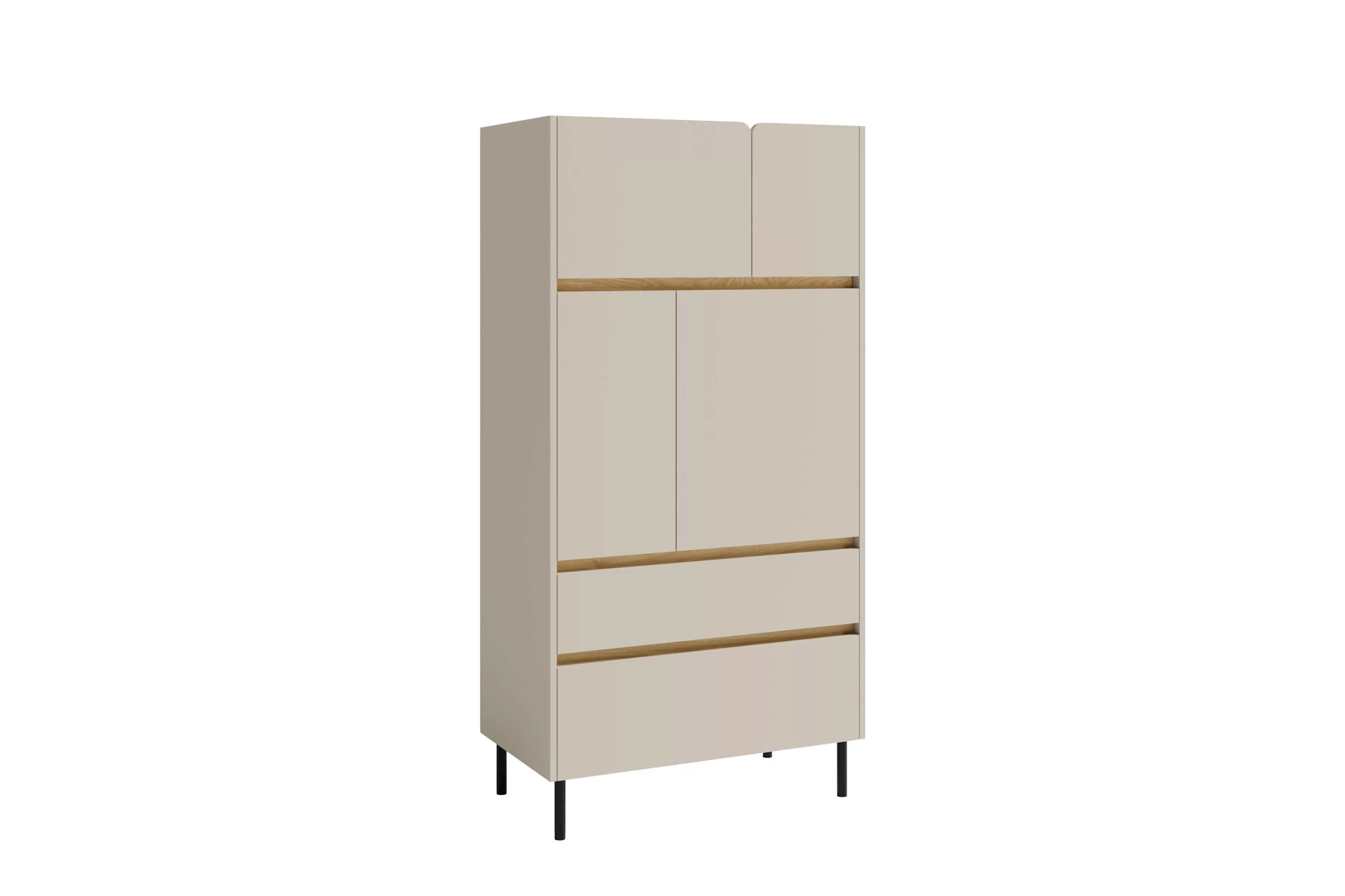 Uzavretá študentská knižnica Luca 80 cm - piesková béžová / olejovaný dub Regál Pre mladých Luca 80 cm zamkniety - bez Pieskový / Dub olejowany