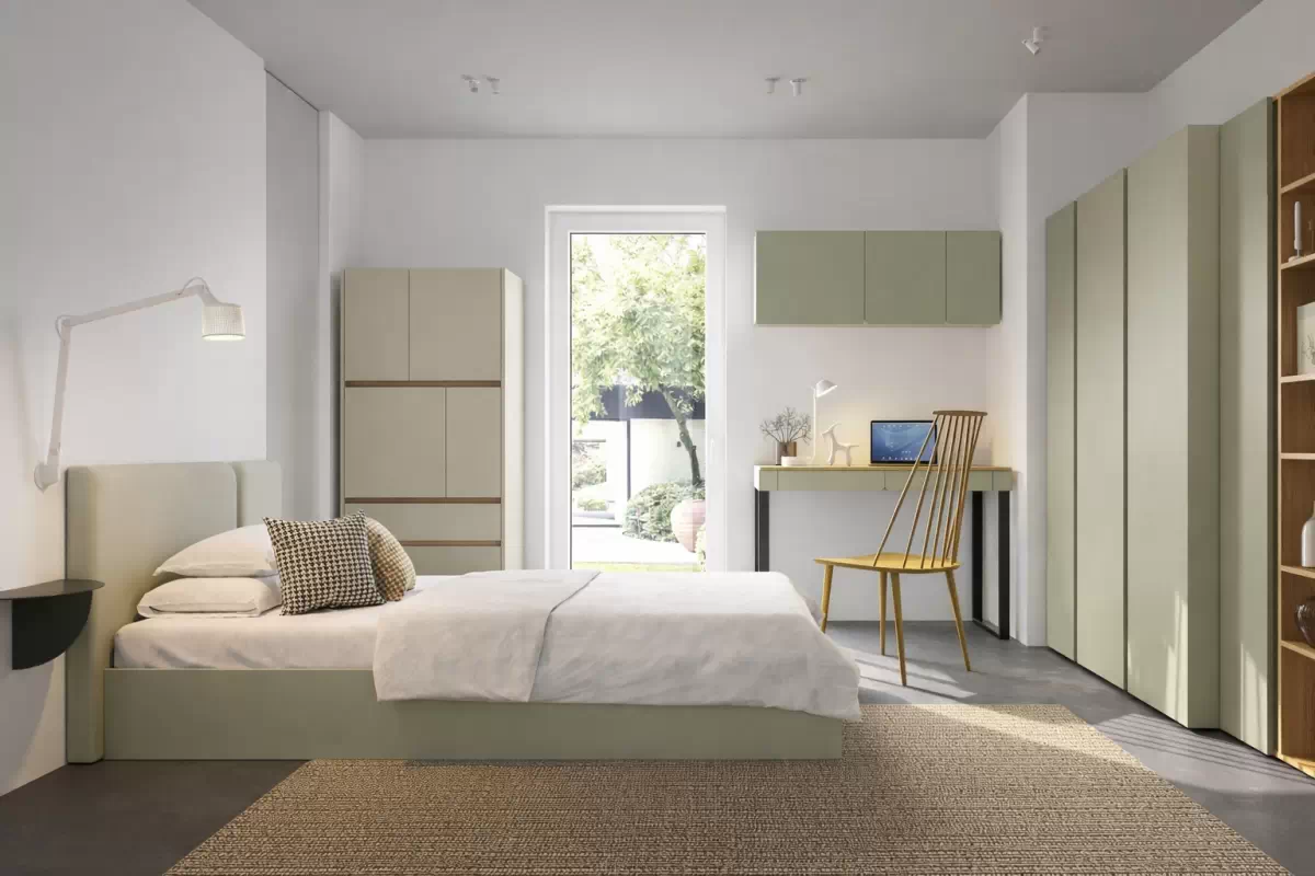 Uzavretá študentská knižnica Luca 80 cm - eukalyptus / dub baltic dune Regál Pre mladých Luca 80 cm zamkniety - eukaliptus / Dub baltic dune