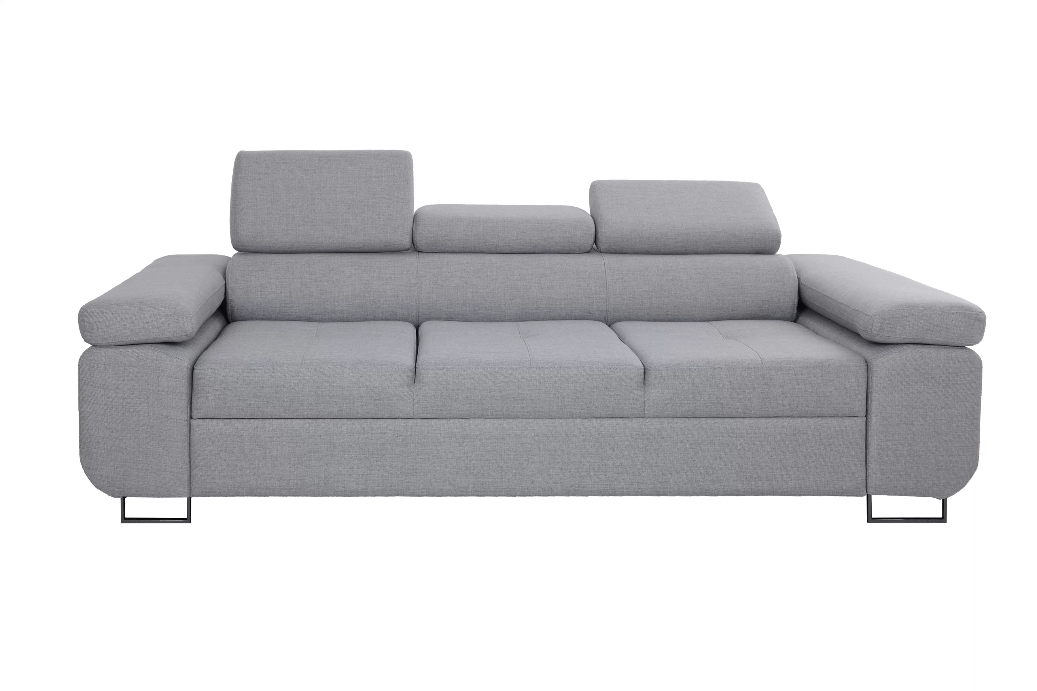 Rozkladacia trojpohovka Annabelle II s nastaviteľnými podrúčkami - čierne nožičky Pohovka Annabelle II s funkciou spania, nastaviteľný podlokietniki / nožičky čierny